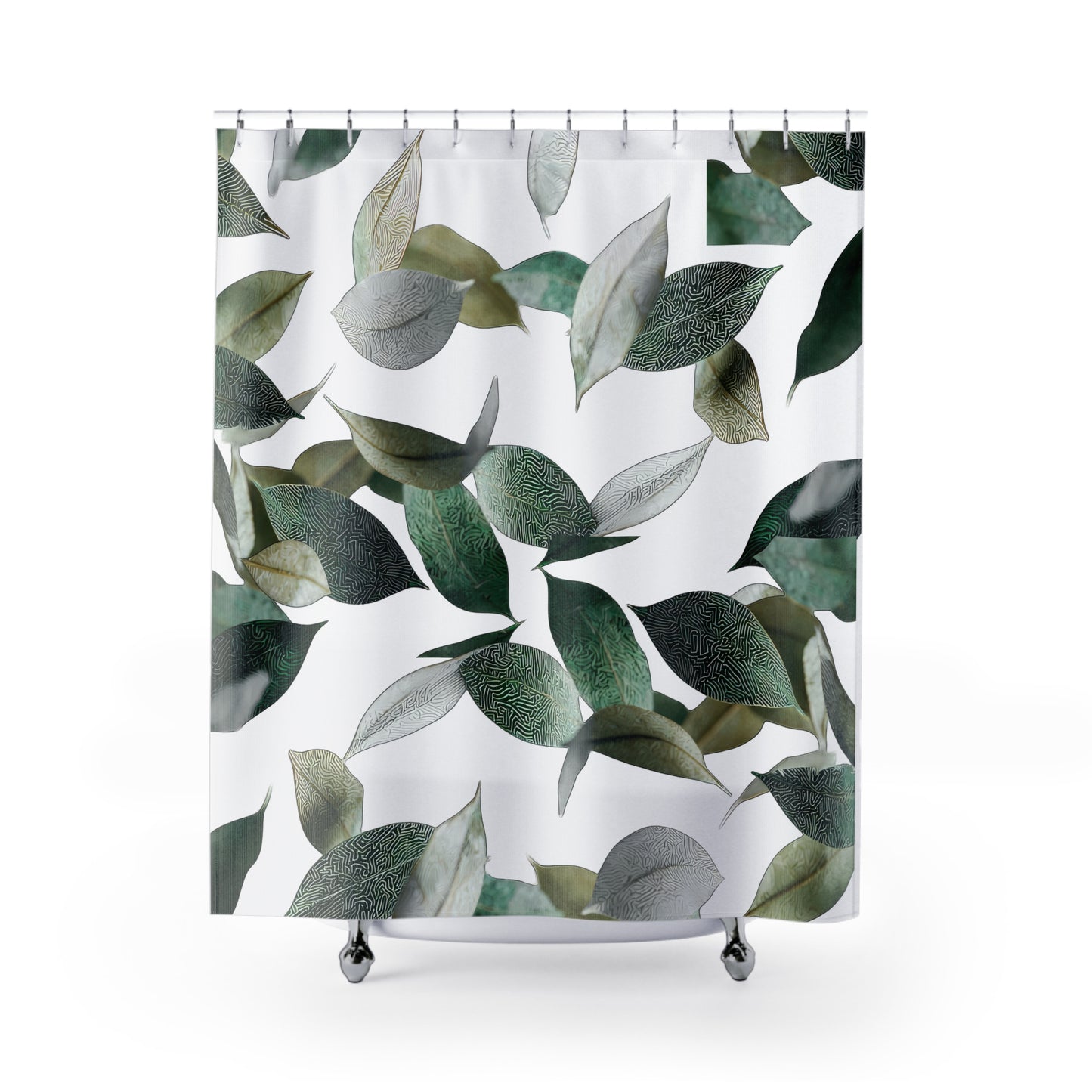 Botanical Shower Curtains, Leaf Pattern Bath Decor, Greenery Bathroom Accessory, Nature-Themed Home Decoration, Eco-Friendly Gift Ideas