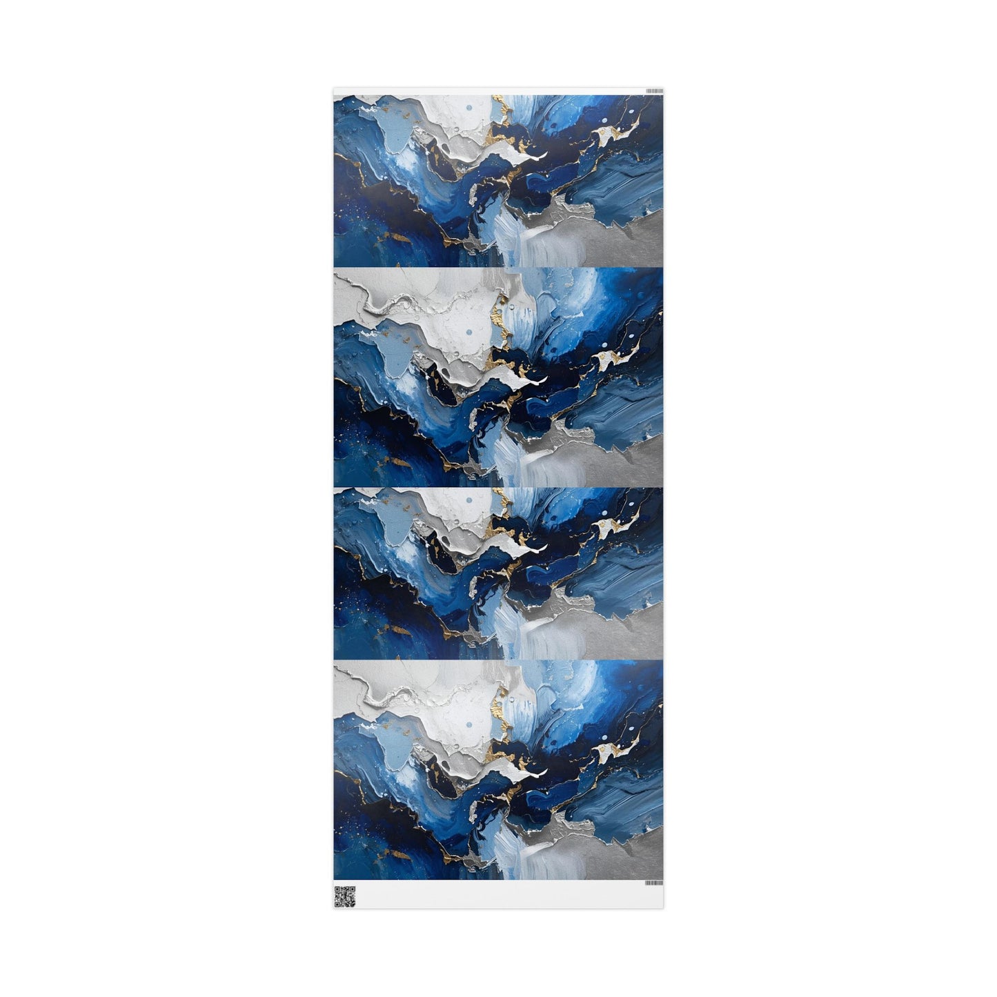 Elegant Abstract Wrapping Paper, Gift Wrap, Party Decor, Blue and Gold Design, Holiday Gift Giving, Eco-Friendly Wrapping