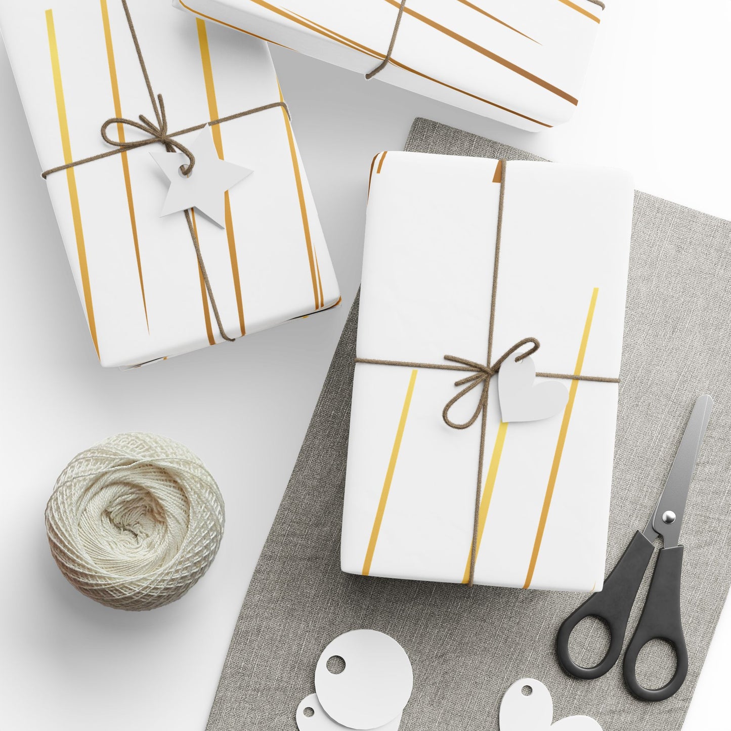 Elegant Gold Stripe Wrapping Paper | Gift Wrap for Holidays, Special Occasions, Christmas, Birthdays, Weddings, Perfect for Any Celebration