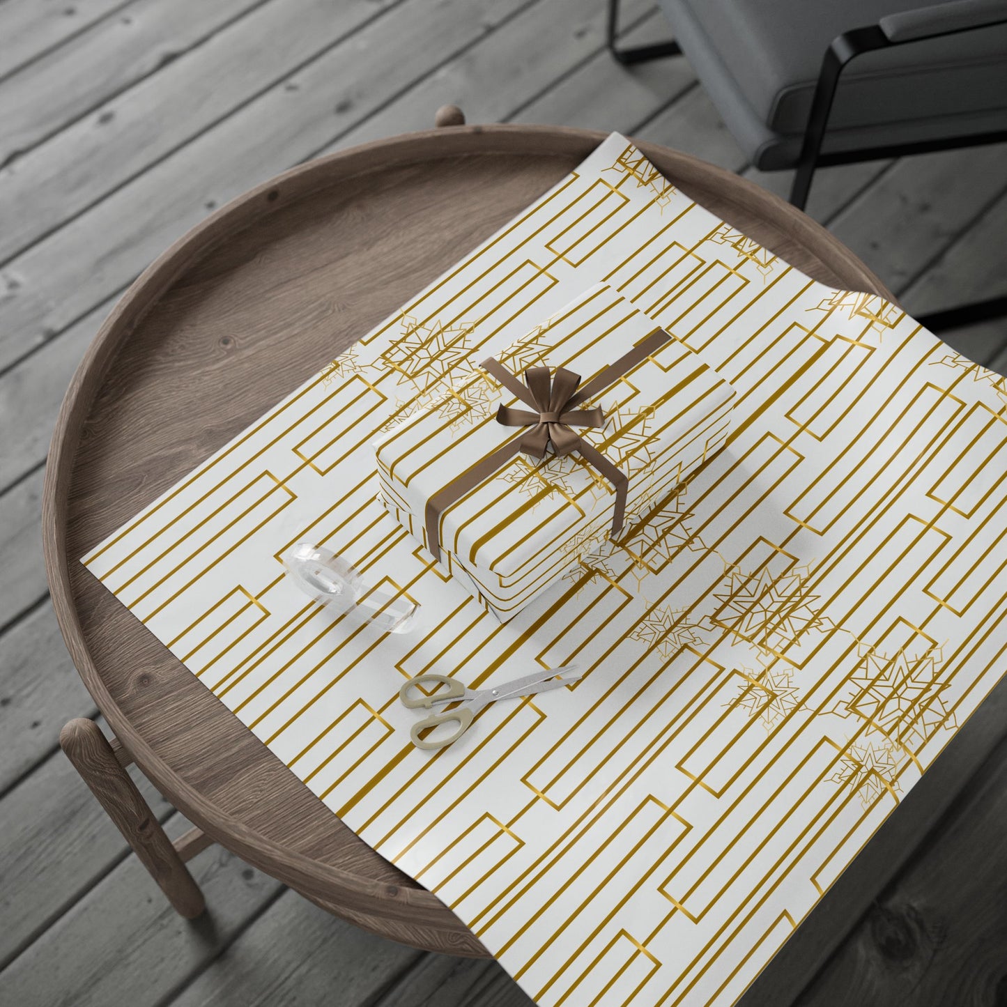 Elegant Gold-Patterned Wrapping Paper for Gifts, Holiday Wrap, Party Supplies, Eco-Friendly Gift Wrap, Stylish Present Decor