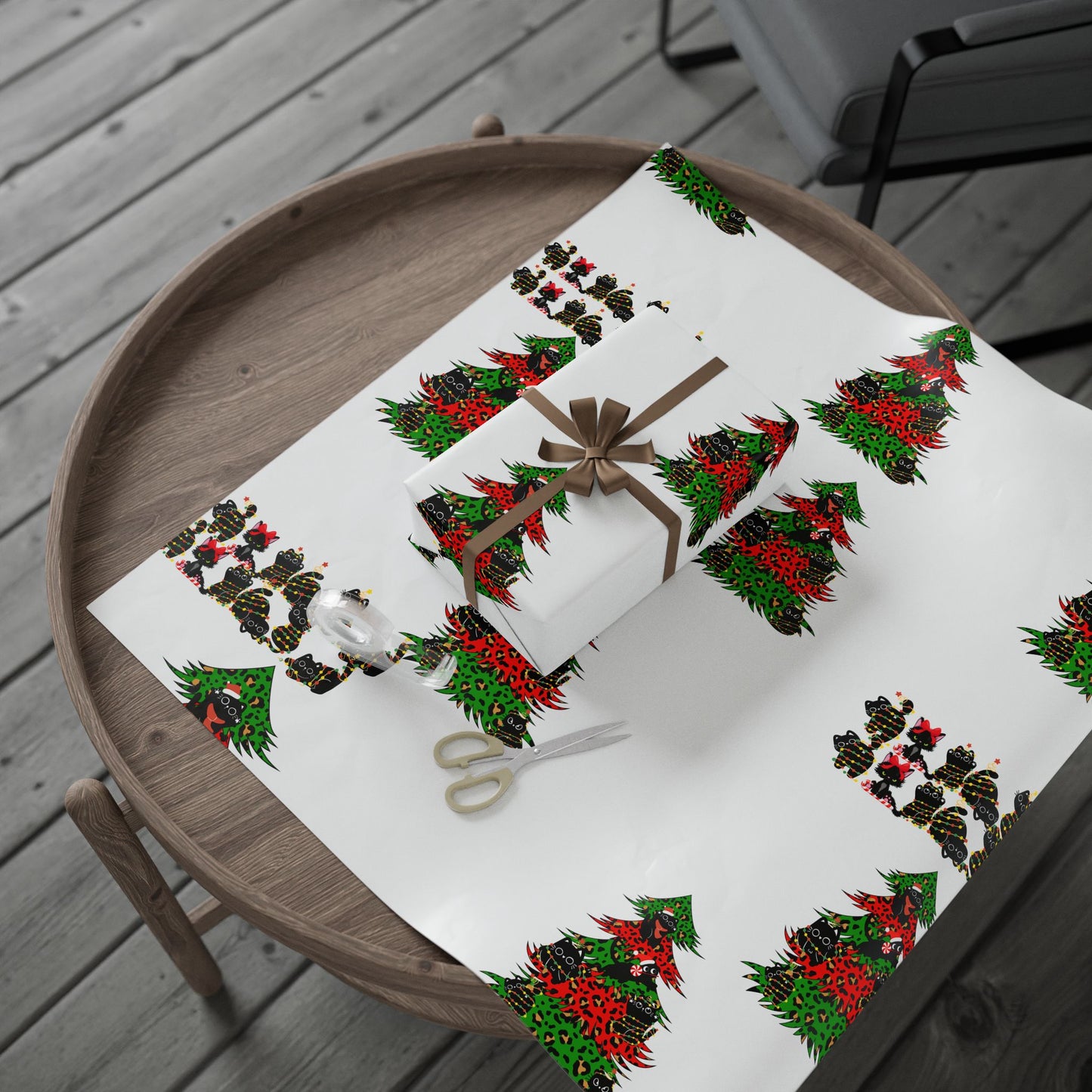 Festive Wrapping Paper - Holiday Gift Wrap, Christmas Packaging, Eco-Friendly Wrap, Party Decorations, Cat Lovers Gifts