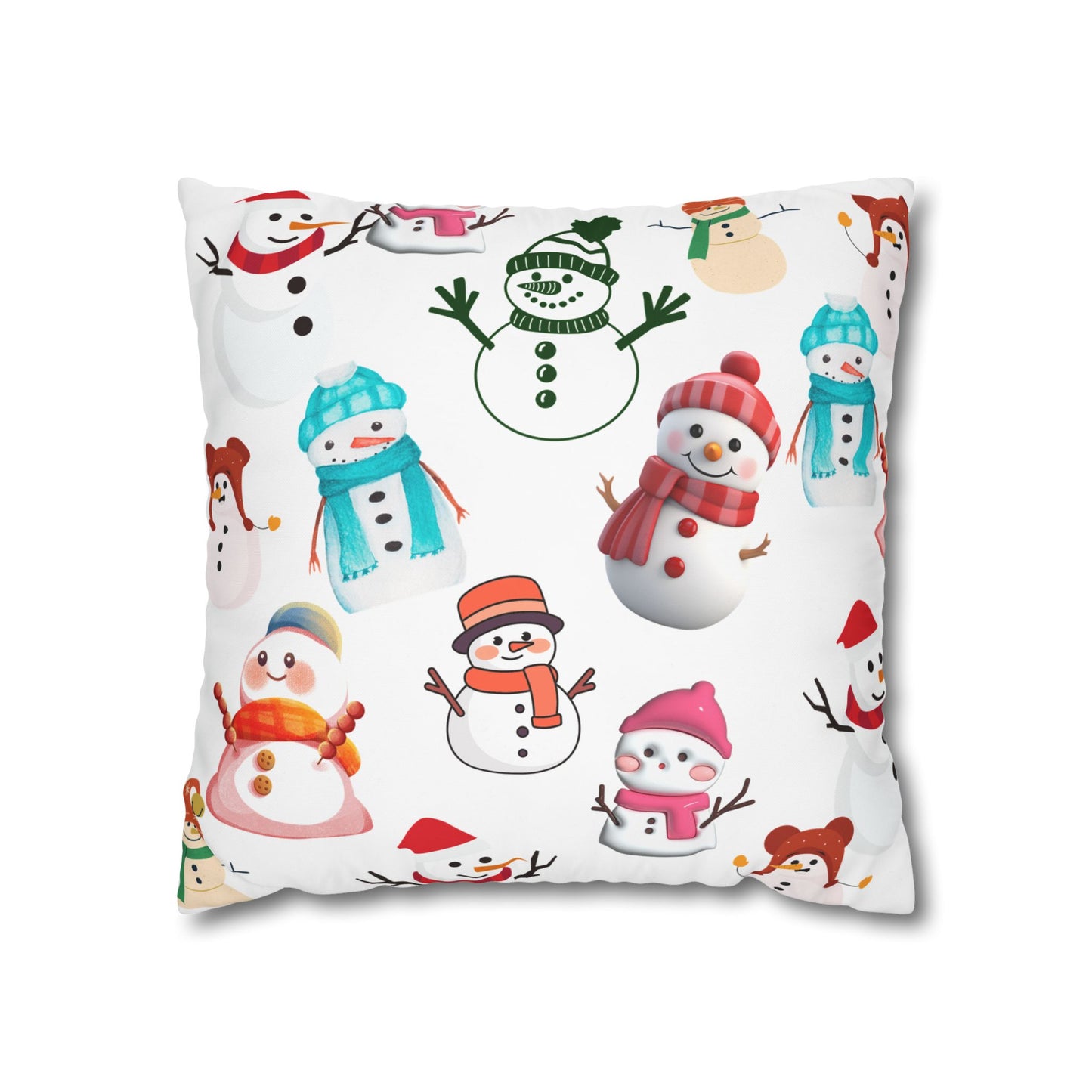 Snowman Decorative Pillowcase, Winter Decor Pillow, Cozy Christmas Pillow, Holiday Home Accent, Gift for Snowman Lovers