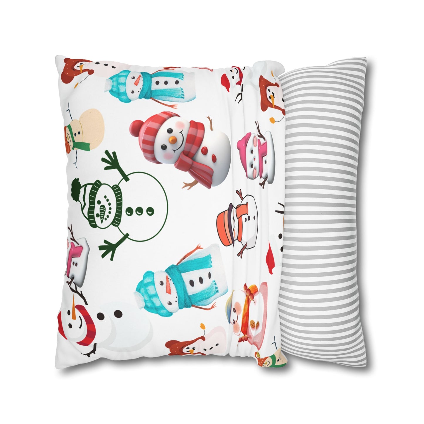 Snowman Decorative Pillowcase, Winter Decor Pillow, Cozy Christmas Pillow, Holiday Home Accent, Gift for Snowman Lovers