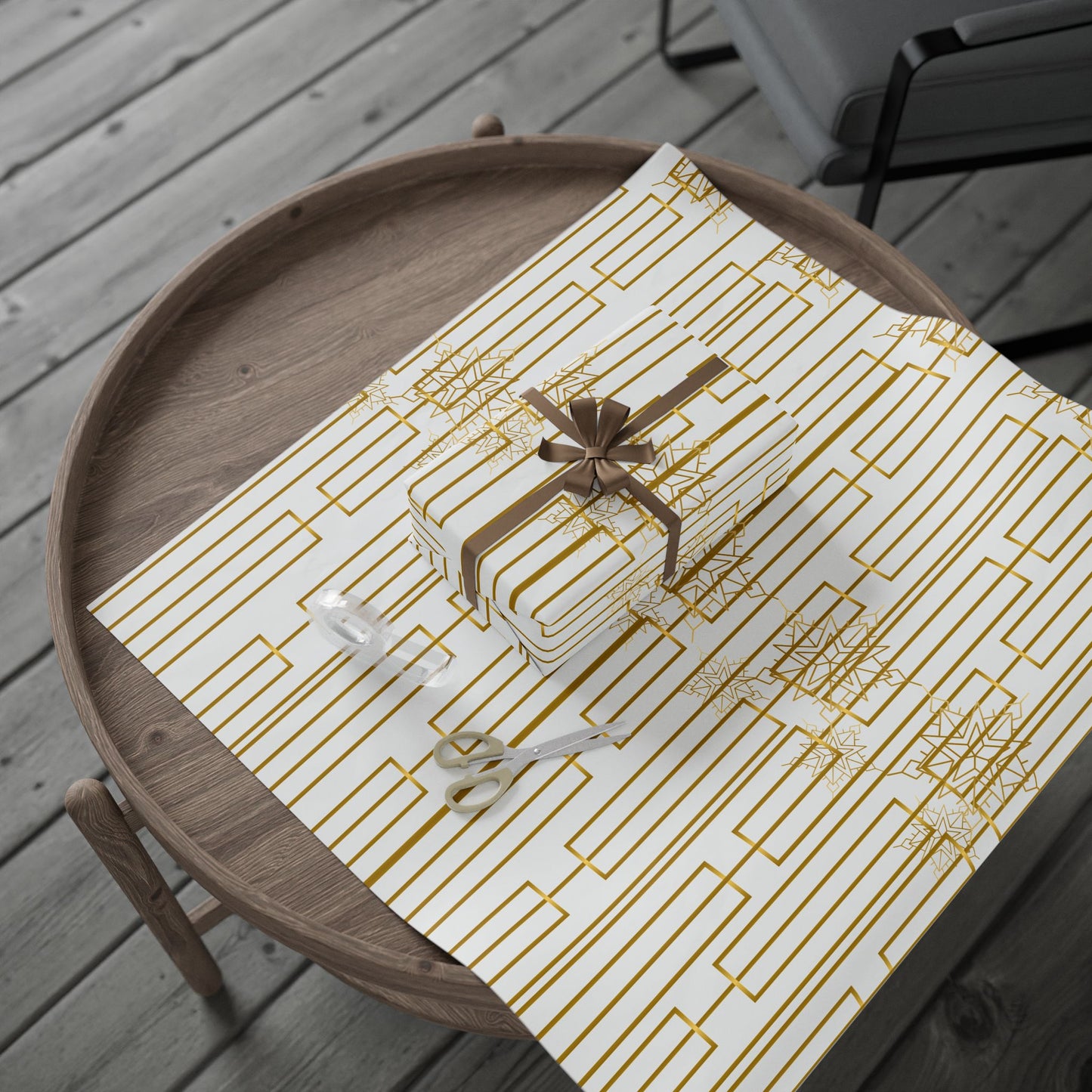 Elegant Gold-Patterned Wrapping Paper for Gifts, Holiday Wrap, Party Supplies, Eco-Friendly Gift Wrap, Stylish Present Decor