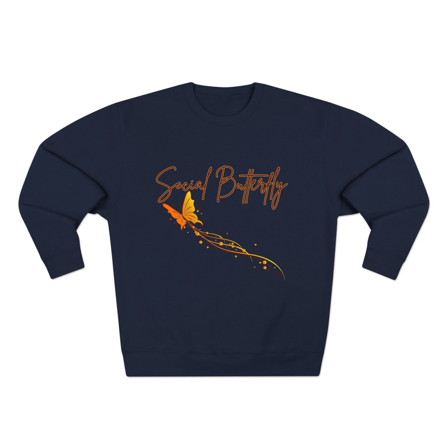Social Butterfly Crewneck Sweatshirt | Cozy Fall Fashion, Gift for Friends, Casual Wear, Butterfly Design, Unisex Style