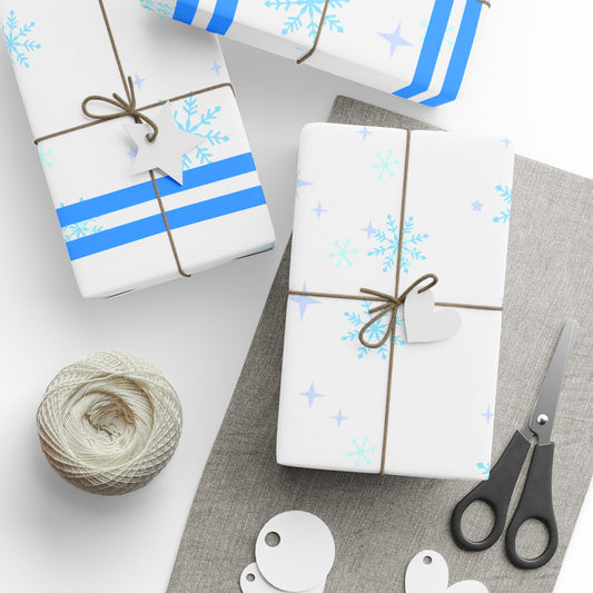 Winter Wonderland Wrapping Paper, Holiday Gift Wrap, Snowflake Design, Cute Christmas Wrapping, New Year Packaging, Seasonal Decorations