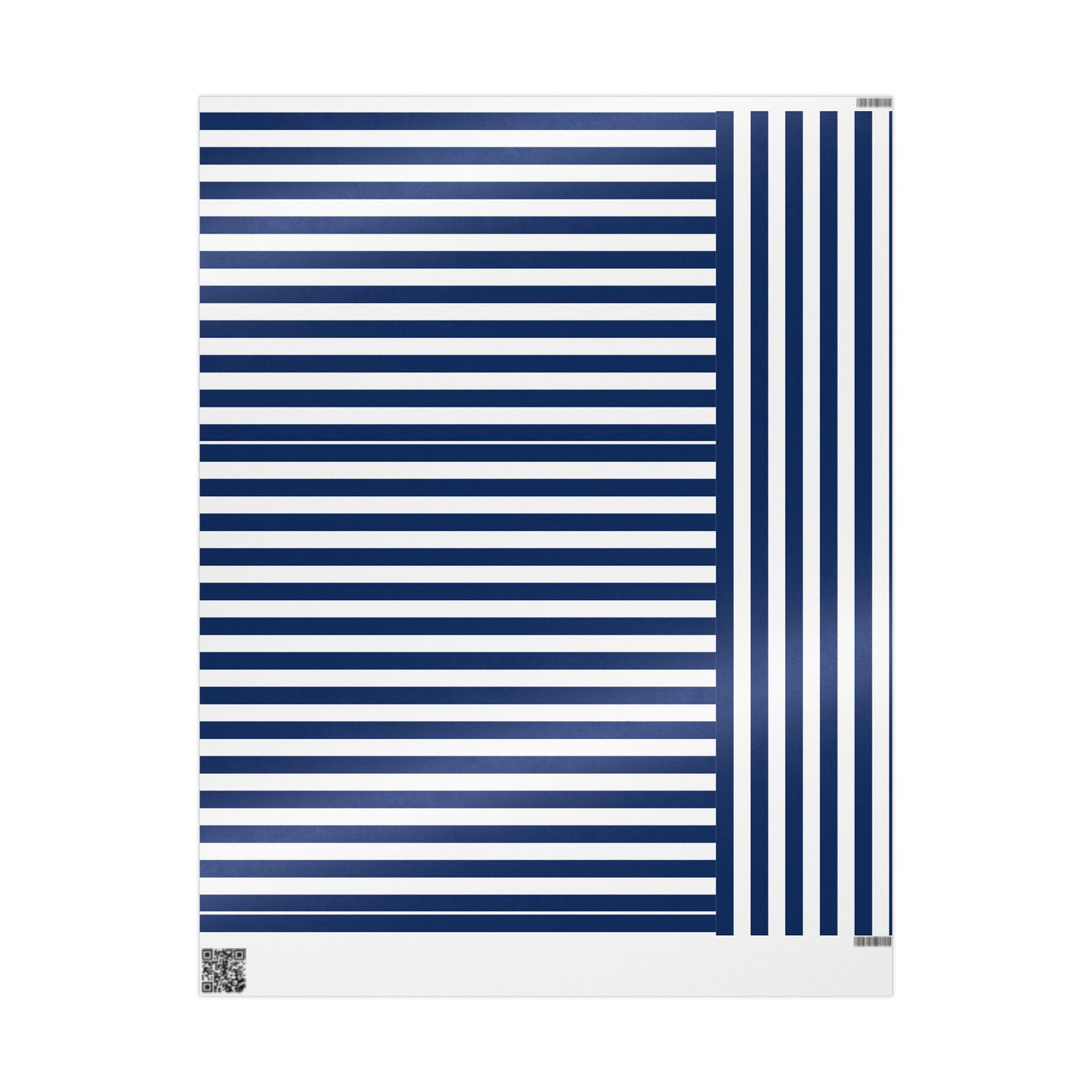 Nautical Striped Wrapping Paper Roll, Gift Wrap for Birthdays, Weddings, Baby Showers, Holidays, Navy Blue Decoration