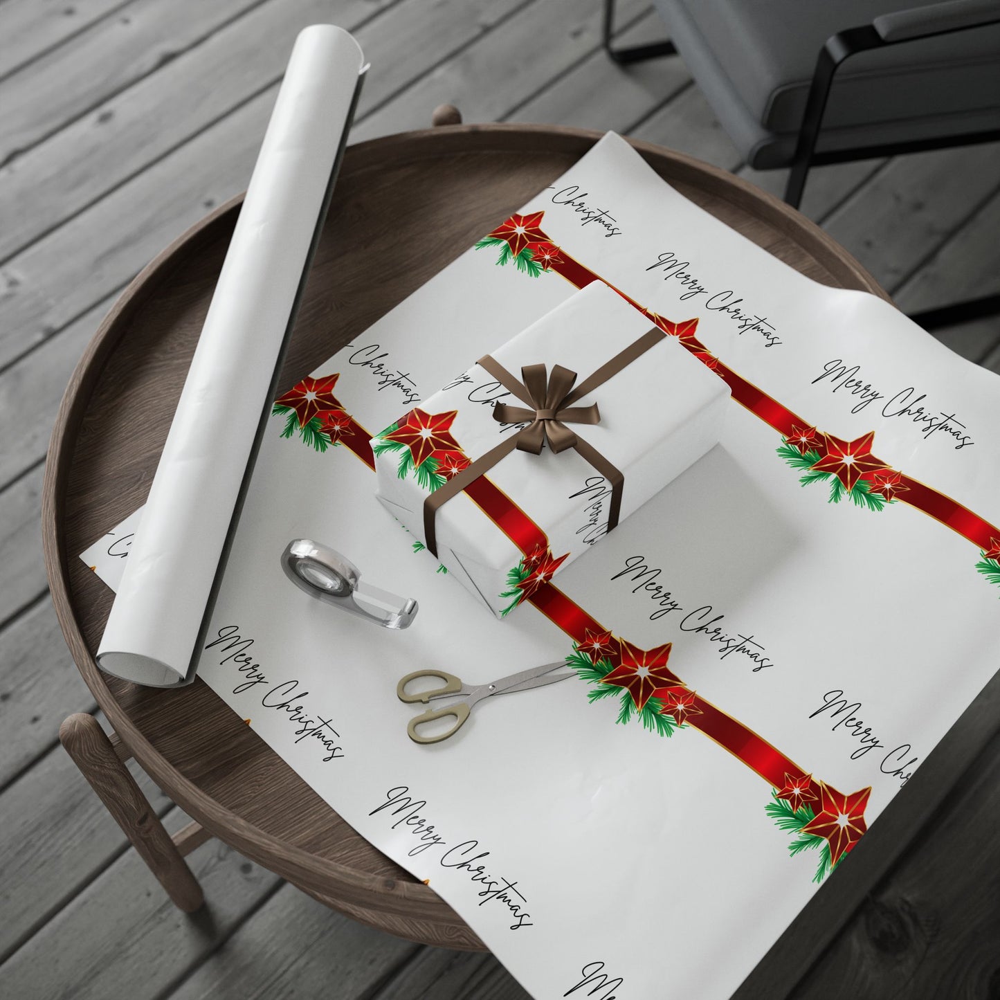 Christmas Wrapping Paper with Merry Christmas Design, Holiday Gift Wrap, Festive Wrapping Sheets, Red and Green Christmas Decor, [...]