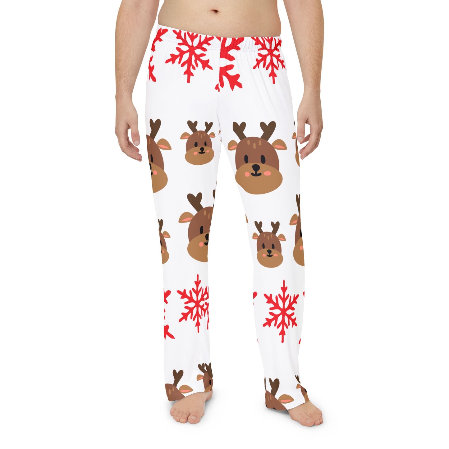Festive Reindeer Pajama Pants, Cozy Winter Sleepwear, Christmas Gift, Holiday Loungewear, Patterned PJs, Snuggly Sleep Pants