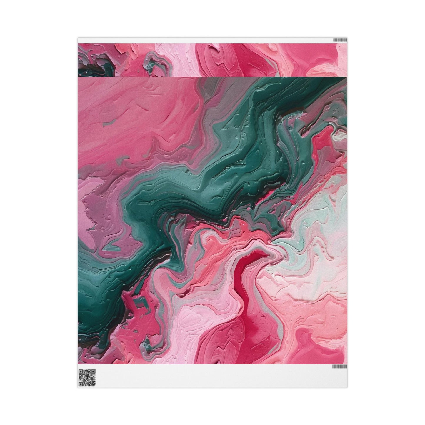 Artistic Wrapping Paper, Abstract Pink Green Gift Wrap, Premium Birthday, Holiday, and Celebration Paper, Unique Gift Packaging