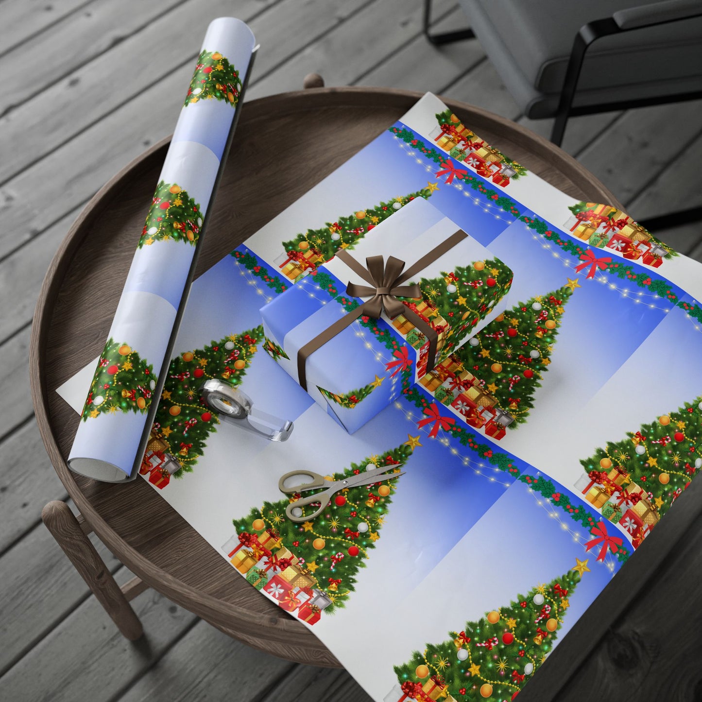 Christmas Wrapping Paper, Holiday Gift Wrap, Festive Tree Design, Cute Gift Wrap, Merry Christmas Decor