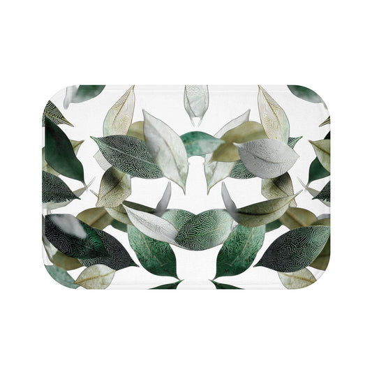 Leafy Green Bath Mat - Nature-Inspired Home Decor, Bathroom Accessory, Eco-Friendly Gift, Modern Bathroom Essentials
