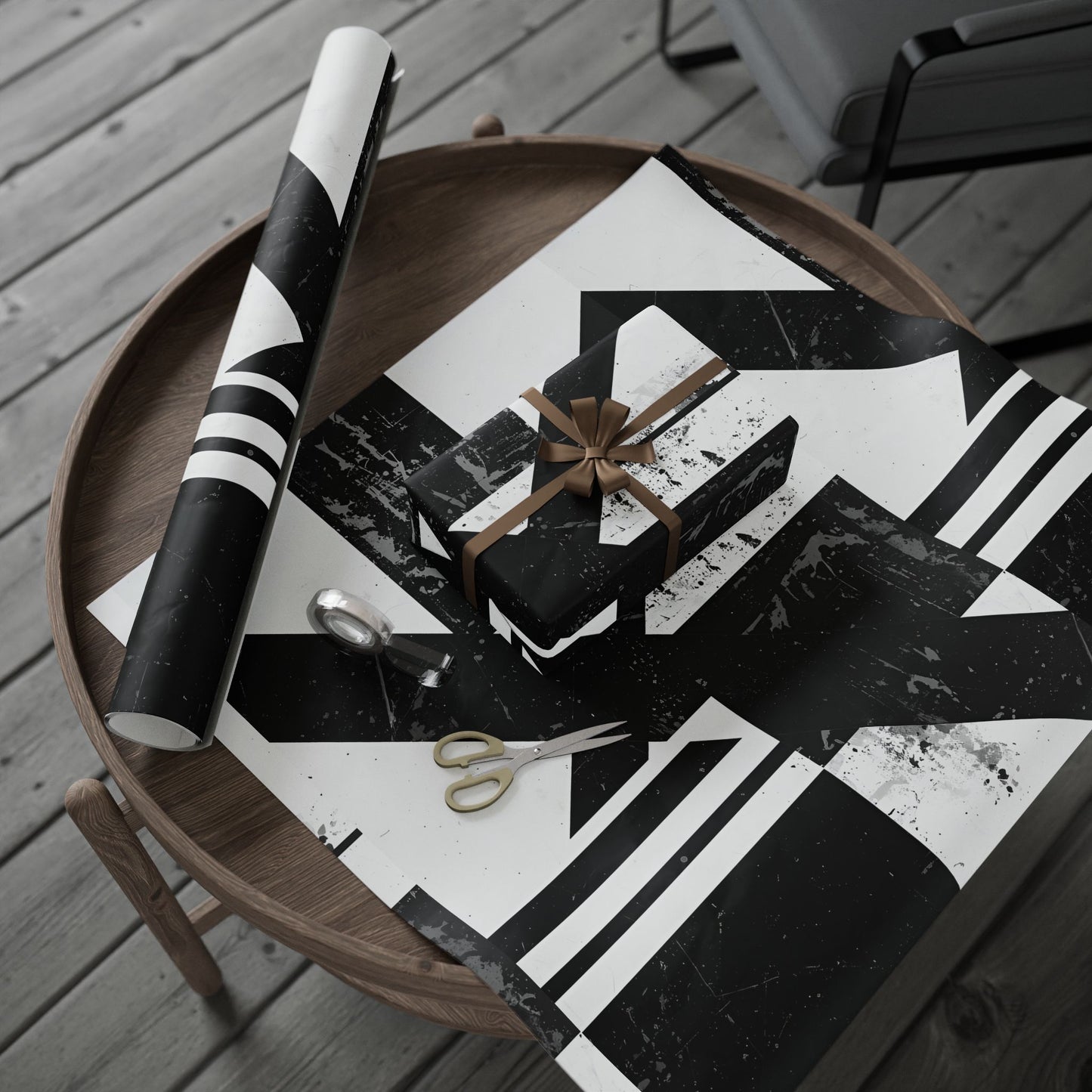 Modern Geometric Wrapping Paper | Stylish Gift Wrap for Any Occasion | Holiday, Birthday, Eco-Friendly, Black and White Design