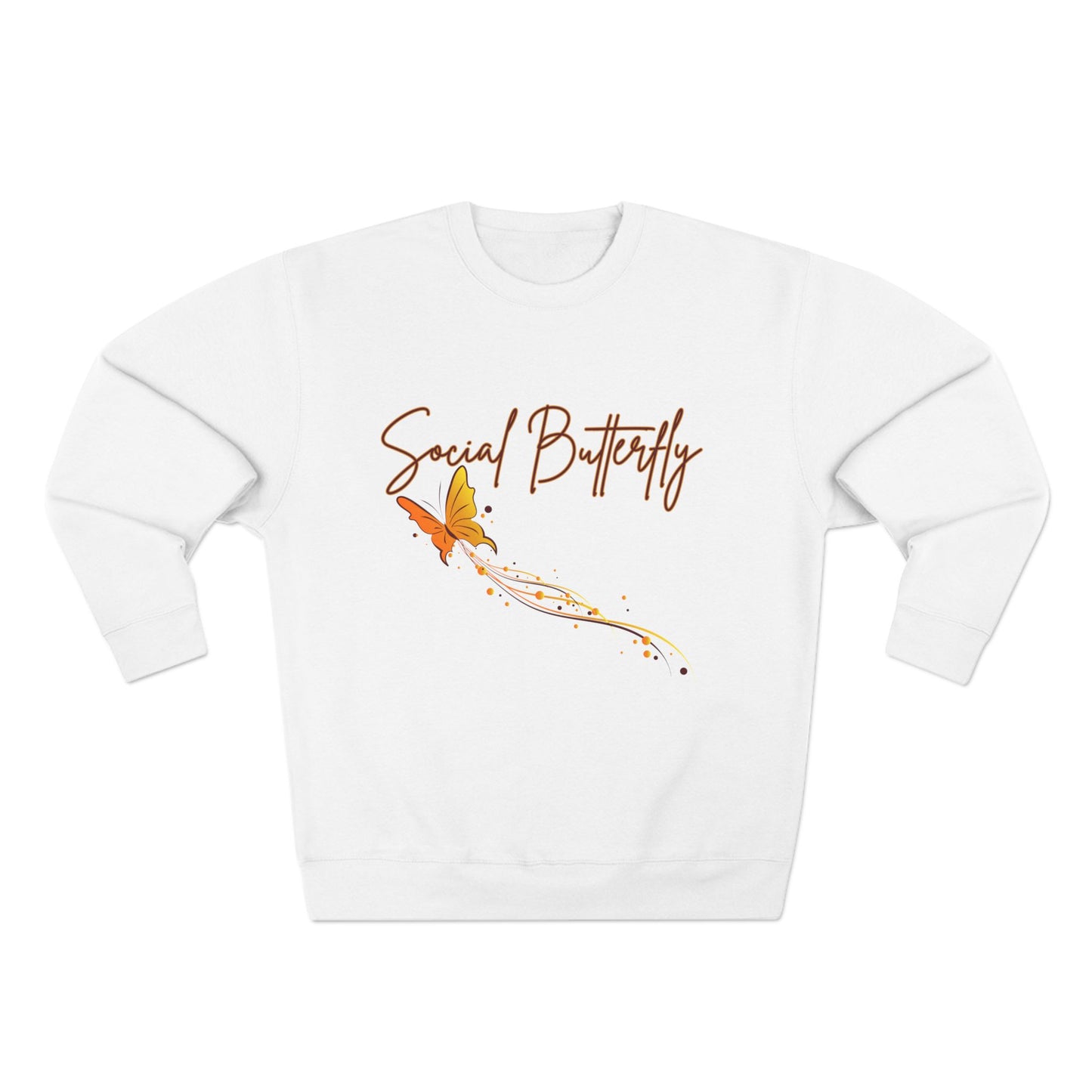 Social Butterfly Crewneck Sweatshirt | Cozy Fall Fashion, Gift for Friends, Casual Wear, Butterfly Design, Unisex Style