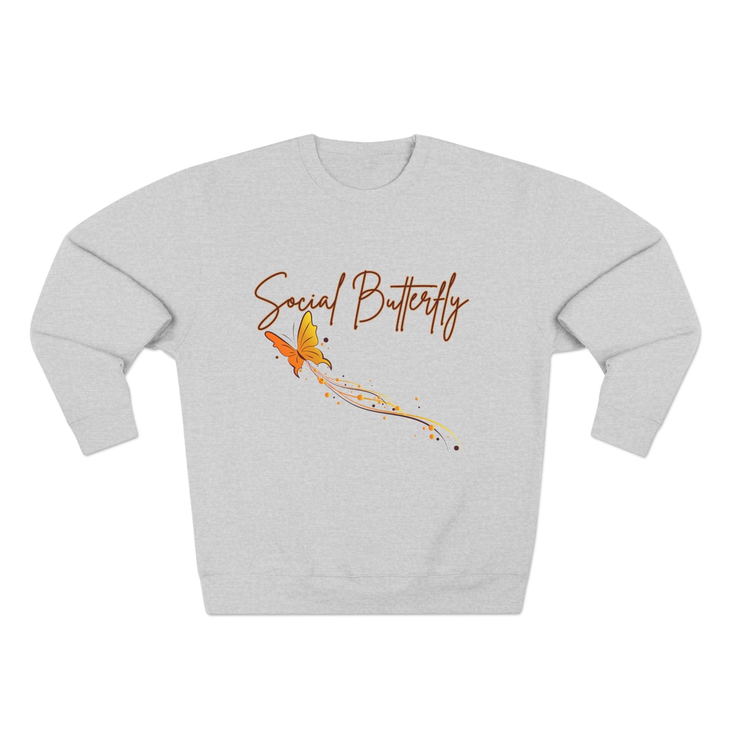 Social Butterfly Crewneck Sweatshirt | Cozy Fall Fashion, Gift for Friends, Casual Wear, Butterfly Design, Unisex Style