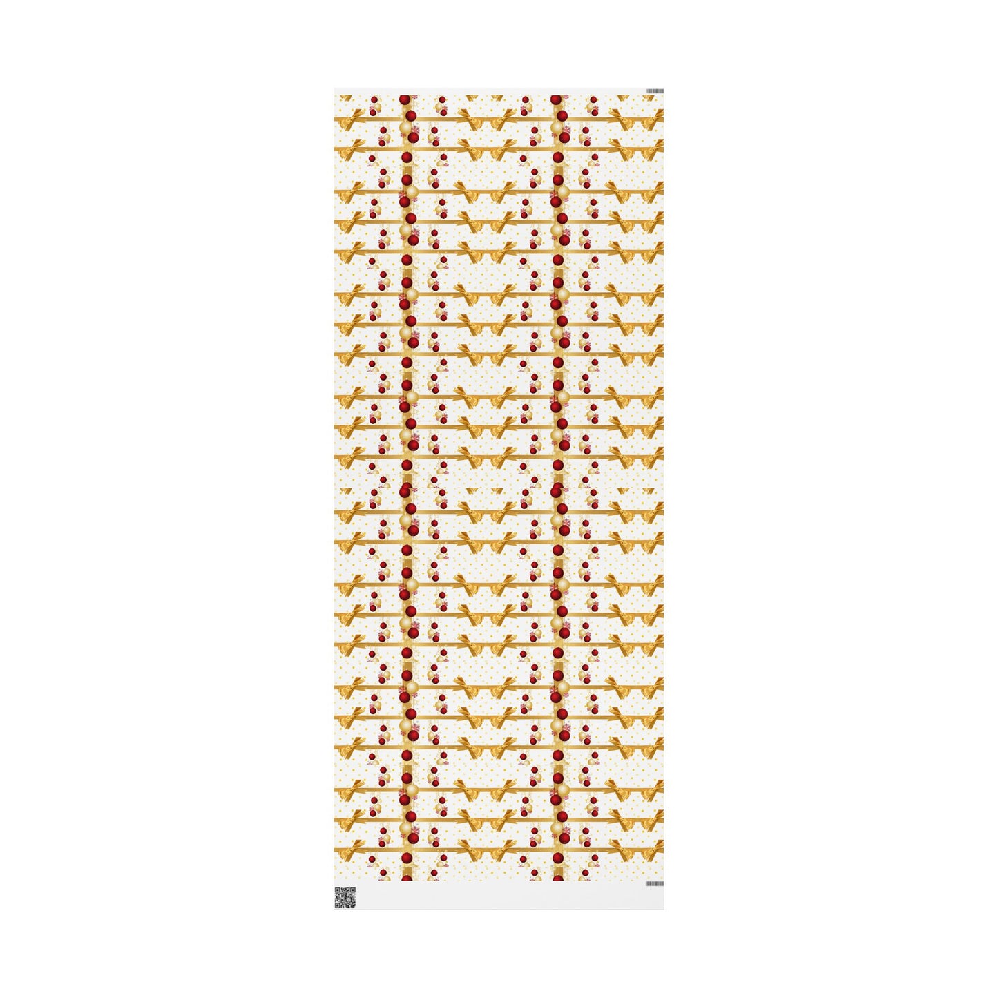 Festive Wrapping Paper Roll, Gold and Red Xmas Gift Wrap, Holiday Decor, Christmas Present Wrapping, Party Supplies, Elegant Gift Wrap