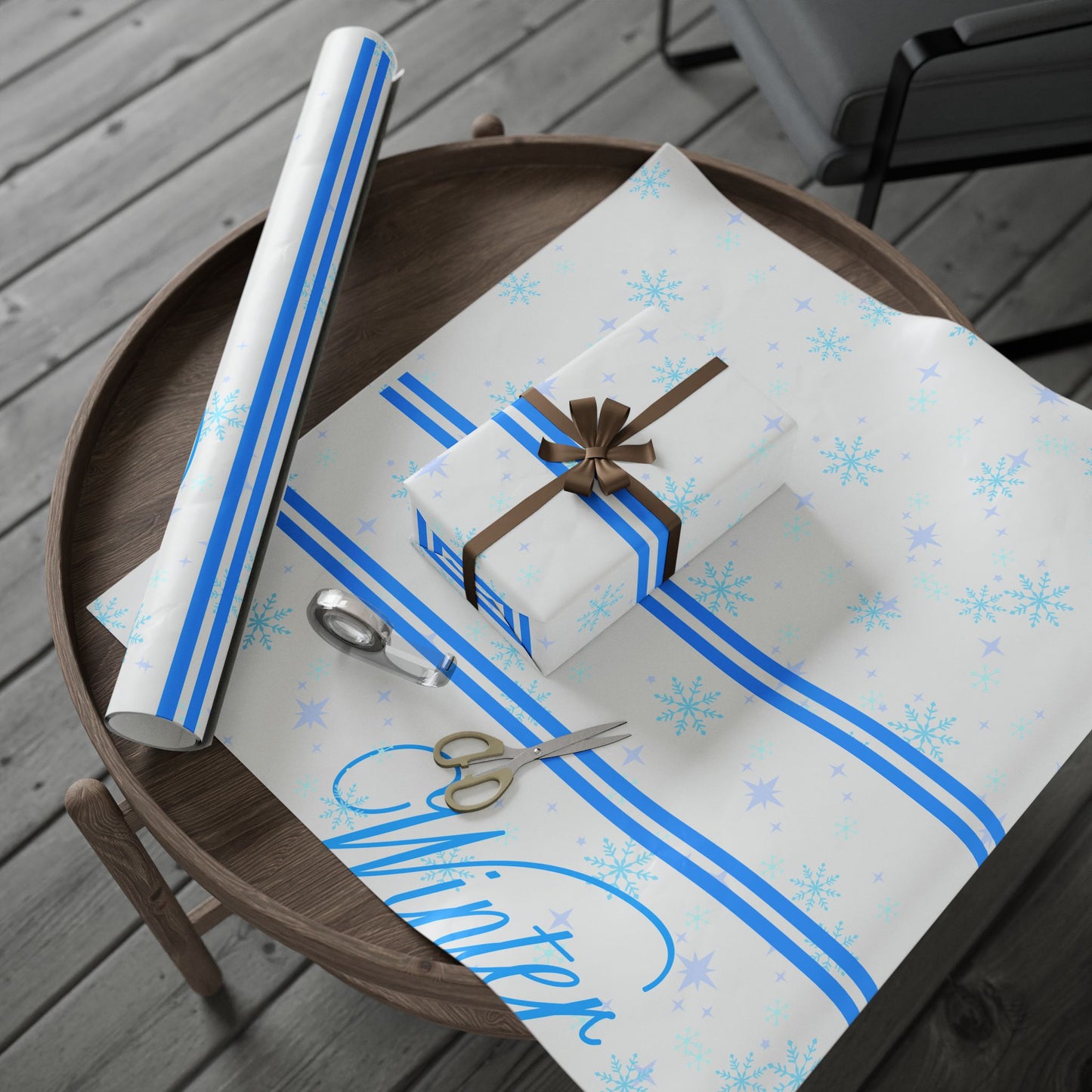 Winter Wonderland Wrapping Paper, Holiday Gift Wrap, Snowflake Design, Cute Christmas Wrapping, New Year Packaging, Seasonal Decorations