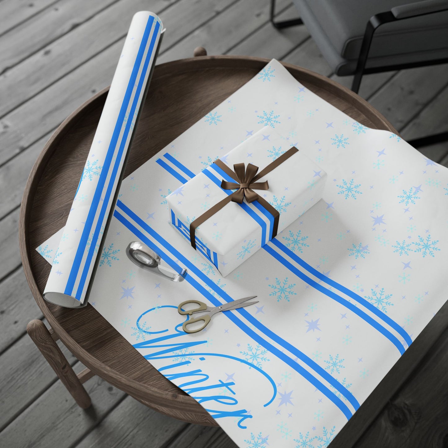 Winter Wonderland Wrapping Paper, Holiday Gift Wrap, Snowflake Design, Cute Christmas Wrapping, New Year Packaging, Seasonal Decorations