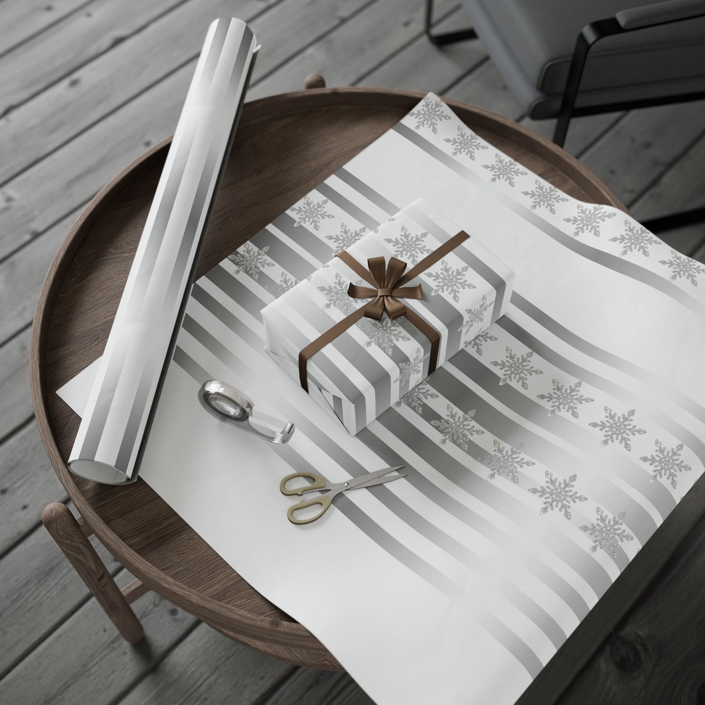Elegant Snowflake Wrapping Paper for Holidays, Winter Celebrations, Gift Wrap, Christmas, Holiday Parties, Festive Occasions