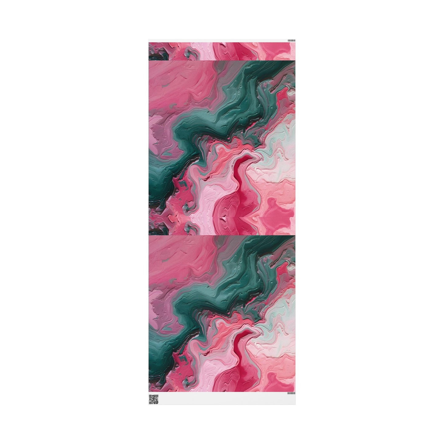 Artistic Wrapping Paper, Abstract Pink Green Gift Wrap, Premium Birthday, Holiday, and Celebration Paper, Unique Gift Packaging