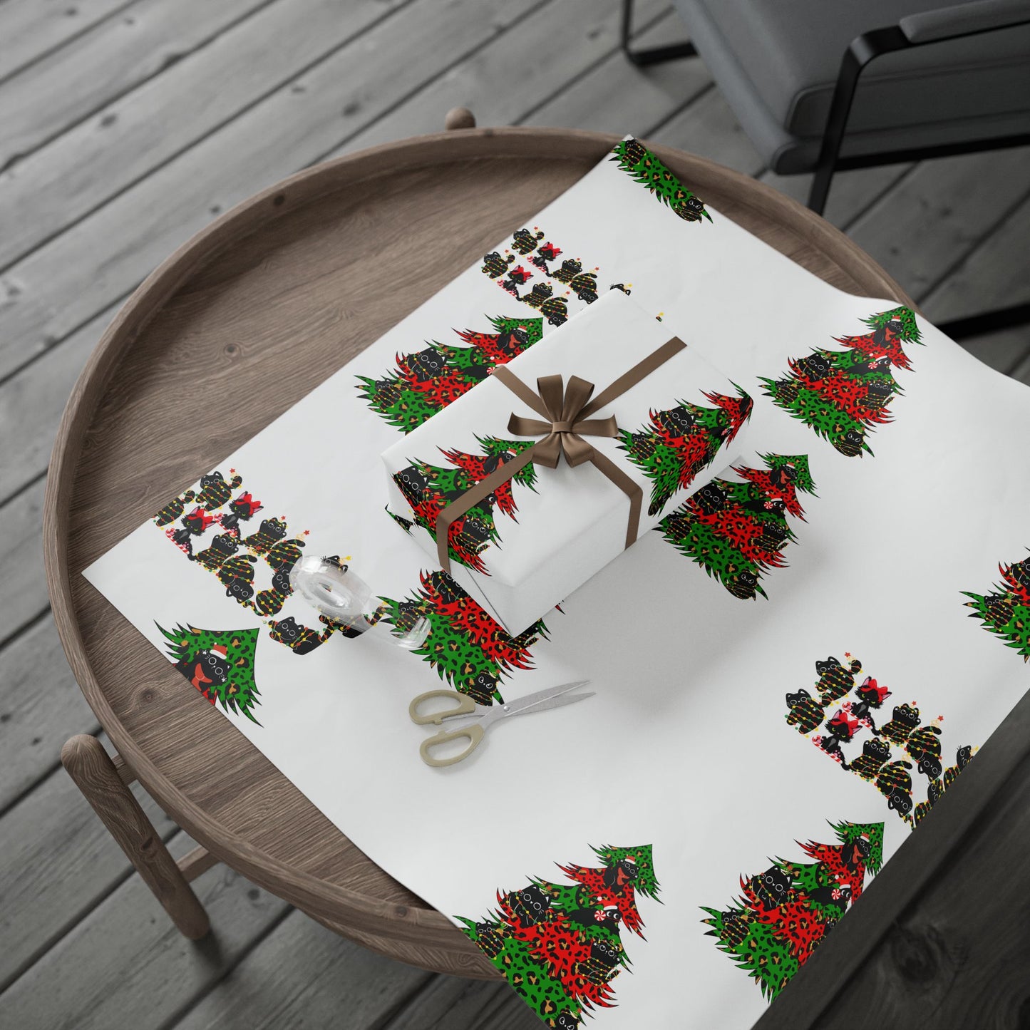 Festive Wrapping Paper - Holiday Gift Wrap, Christmas Packaging, Eco-Friendly Wrap, Party Decorations, Cat Lovers Gifts