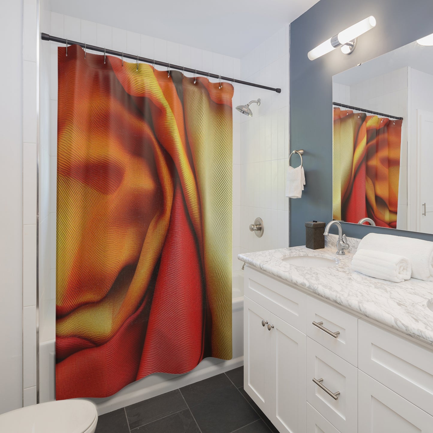 Vibrant Floral Shower Curtain, Bathroom Decor, Modern Home Accessory, Gift for Her, Boho Style Shower Decor