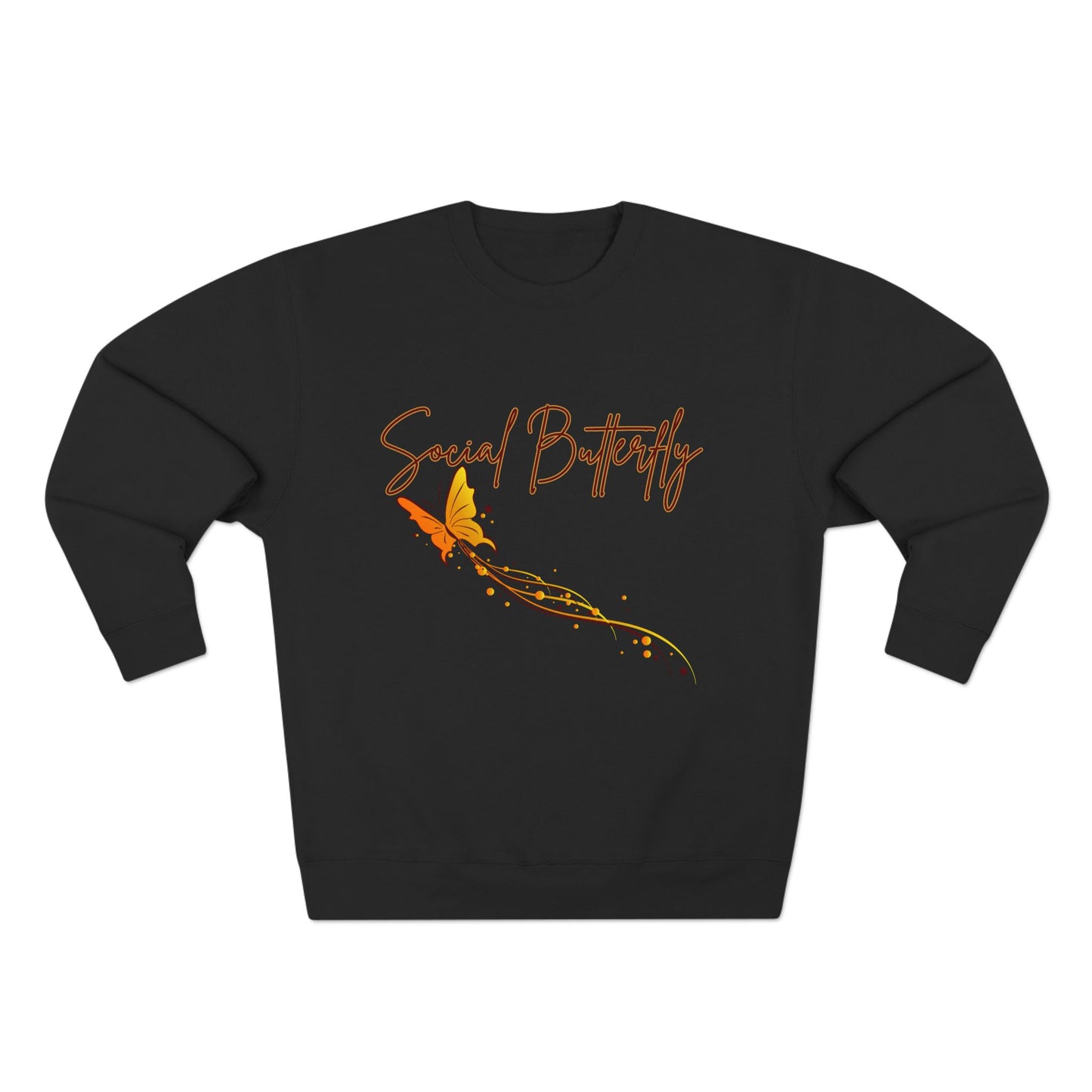 Social Butterfly Crewneck Sweatshirt | Cozy Fall Fashion, Gift for Friends, Casual Wear, Butterfly Design, Unisex Style