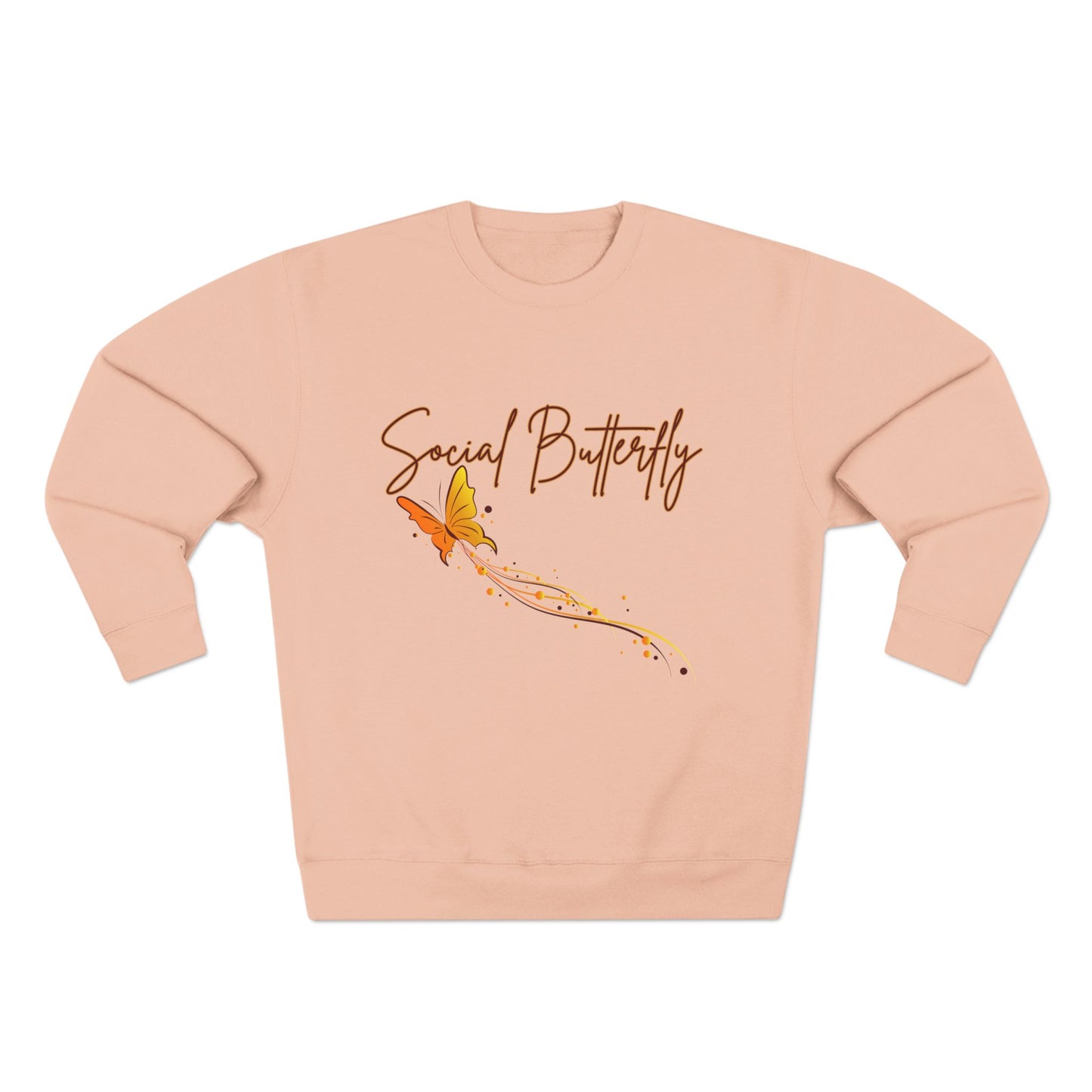 Social Butterfly Crewneck Sweatshirt | Cozy Fall Fashion, Gift for Friends, Casual Wear, Butterfly Design, Unisex Style