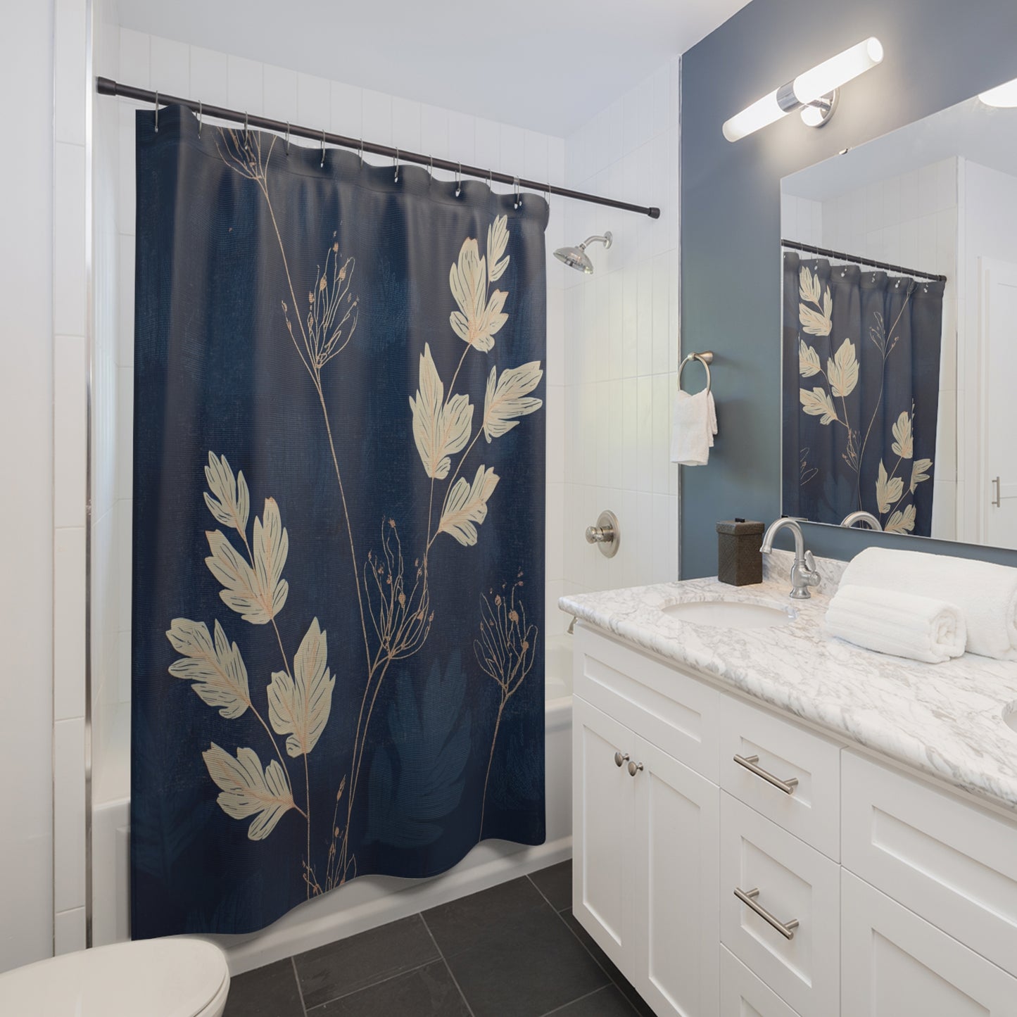 Elegant Floral Shower Curtain, Bohemian Bathroom Decor, Modern Home Accessories, Gift for Her, Nature-Inspired Bathroom