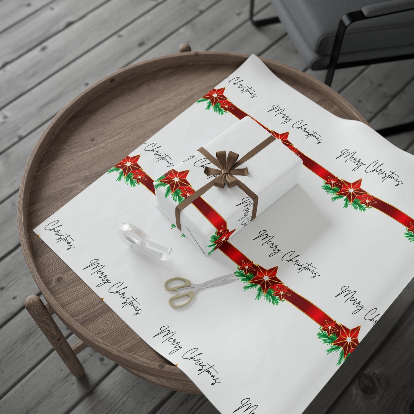 Christmas Wrapping Paper with Merry Christmas Design, Holiday Gift Wrap, Festive Wrapping Sheets, Red and Green Christmas Decor, [...]