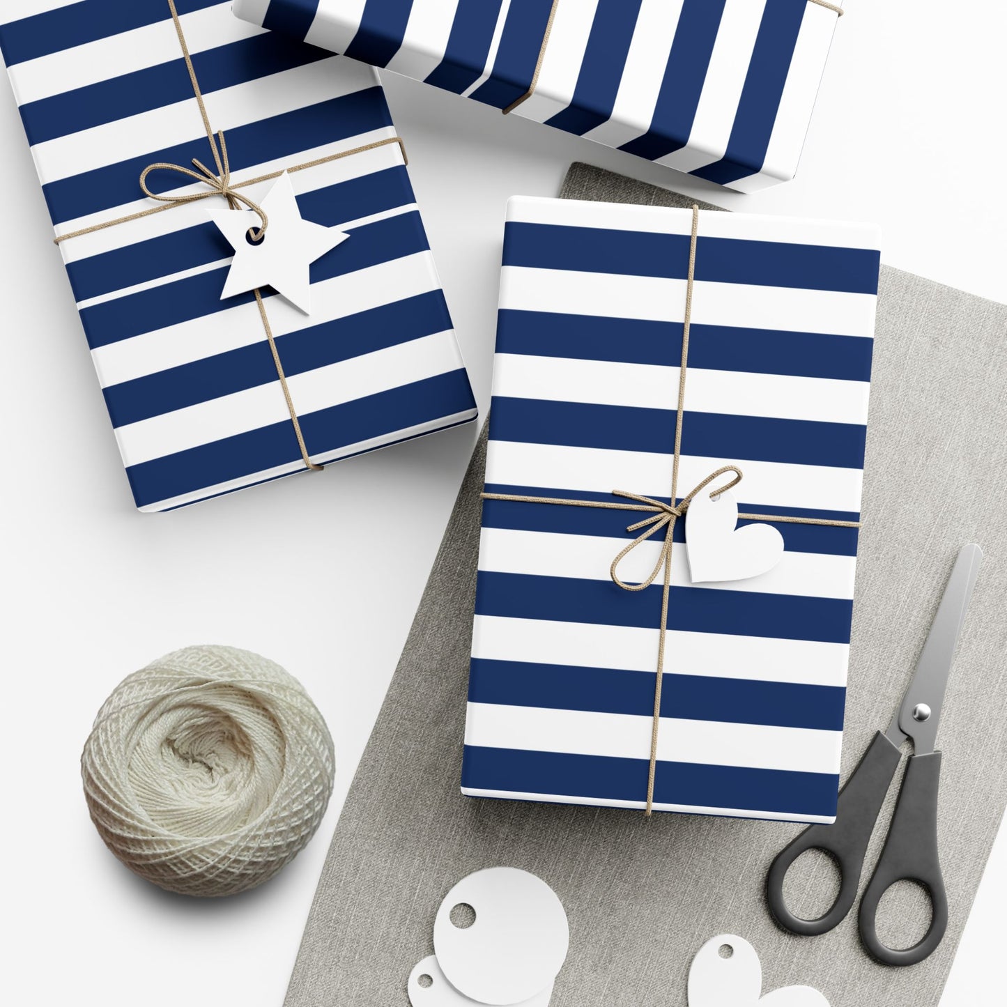 Nautical Stripe Gift Wrap Papers | Eco-Friendly Wrapping Paper for Birthdays, Holidays, Parties, and Special Occasions, Blue Striped [...]