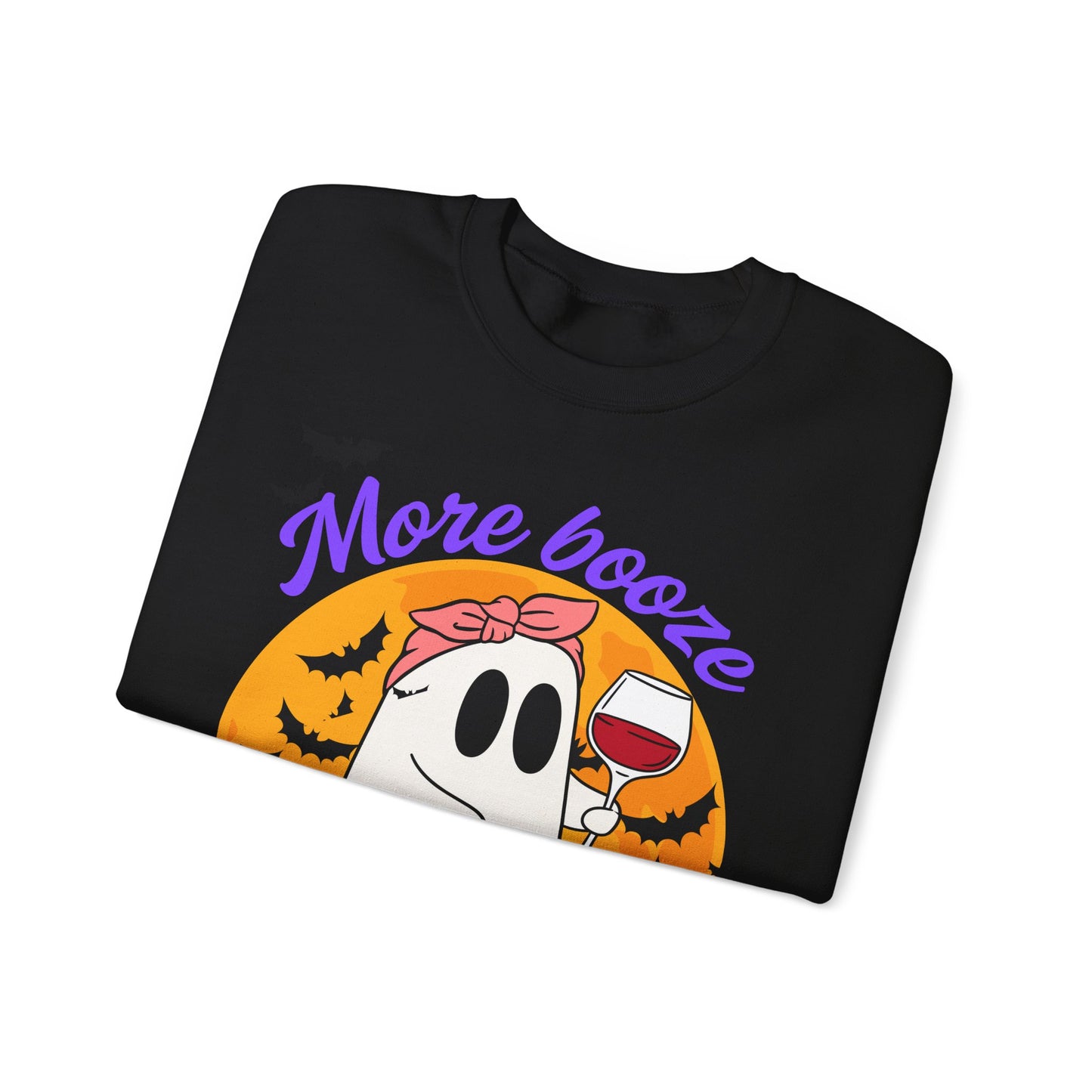 Ghostly Booze Crewneck Sweatshirt | Fun Halloween Apparel, Cozy Unisex Sweater, Fall Fashion, Cute Gift Idea
