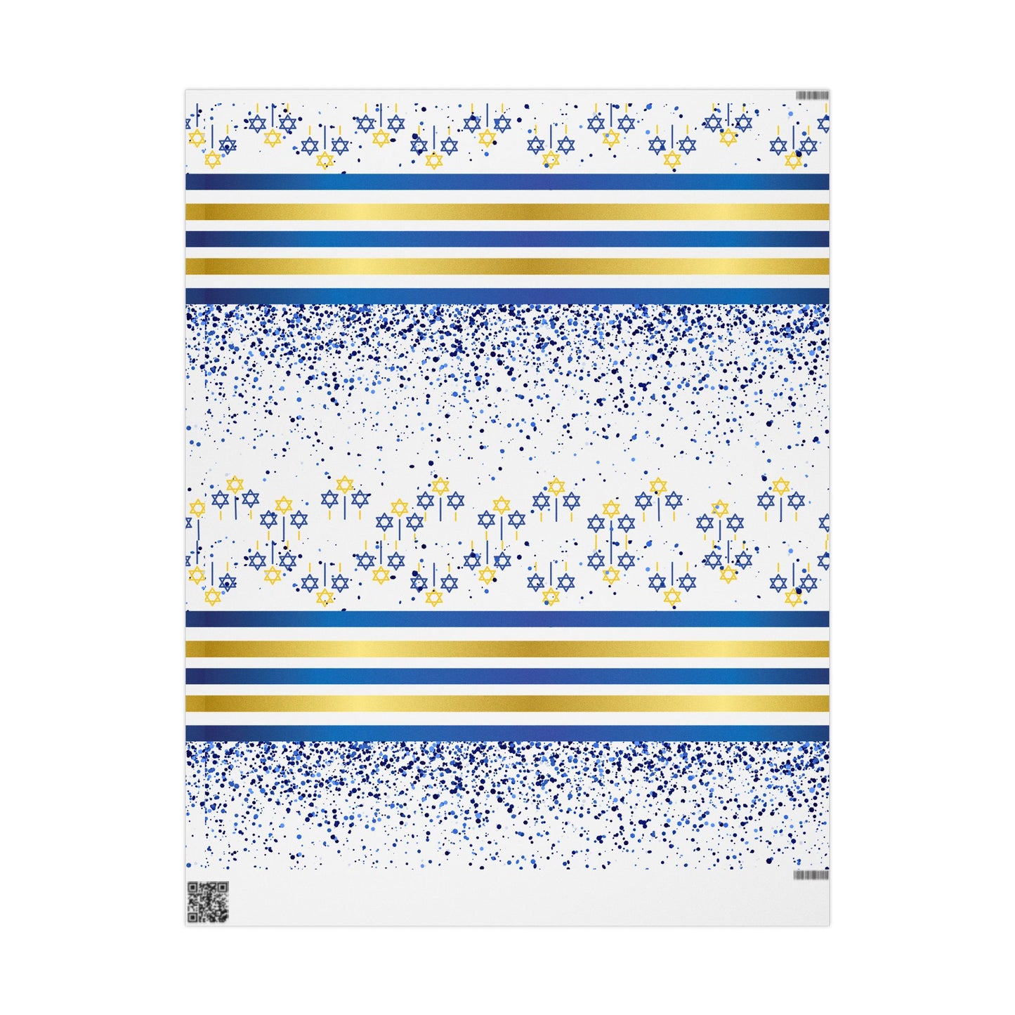 Elegant Floral Wrapping Paper, Gift Wrap for Weddings, Birthdays, Holidays, Blue and Gold Designs, Ideal for Special Occasions