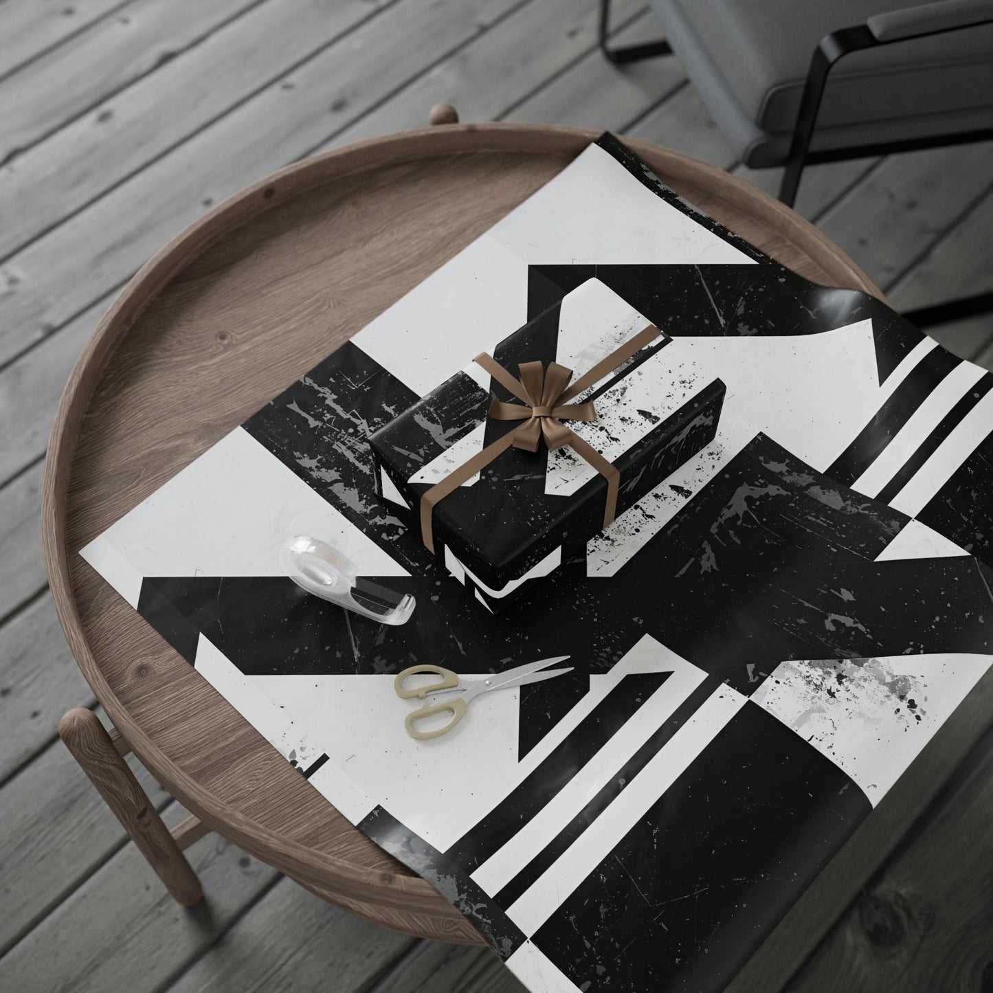Modern Geometric Wrapping Paper | Stylish Gift Wrap for Any Occasion | Holiday, Birthday, Eco-Friendly, Black and White Design
