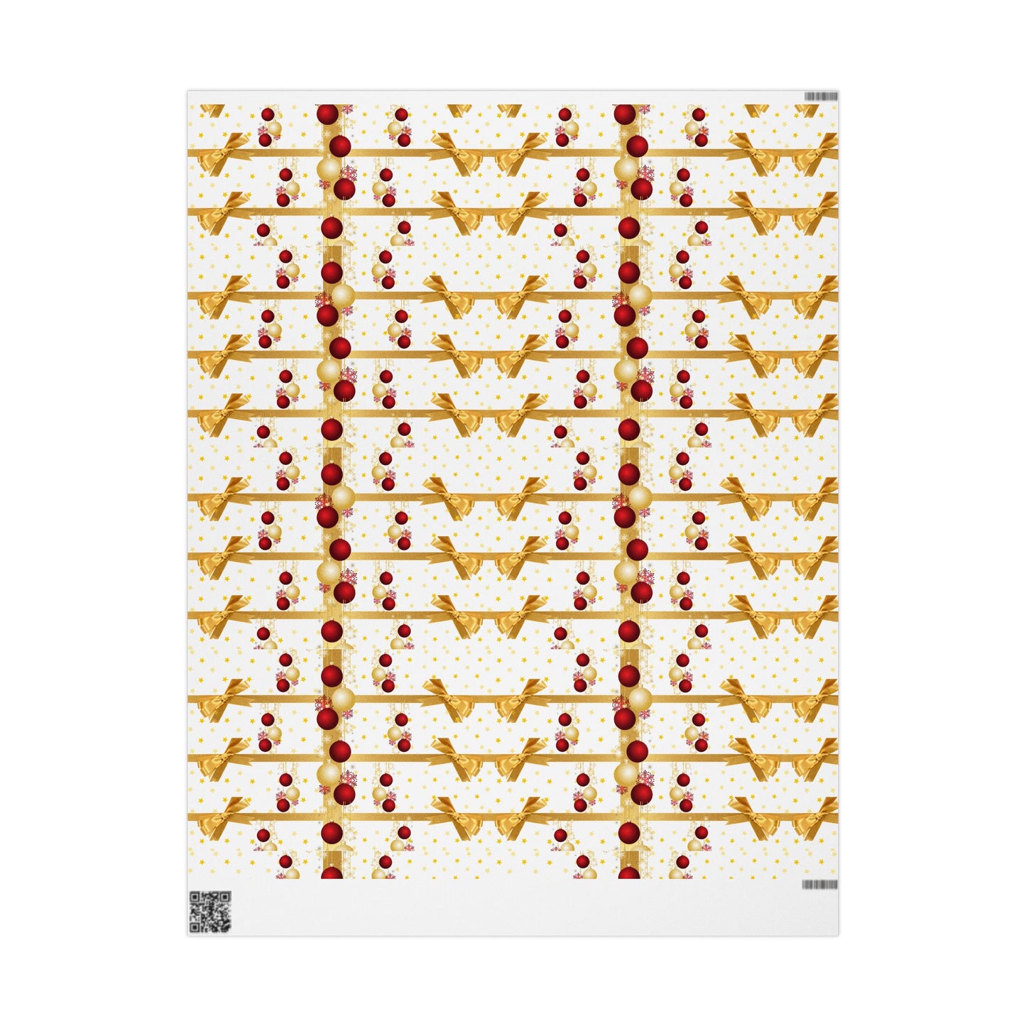 Festive Wrapping Paper Roll, Gold and Red Xmas Gift Wrap, Holiday Decor, Christmas Present Wrapping, Party Supplies, Elegant Gift Wrap