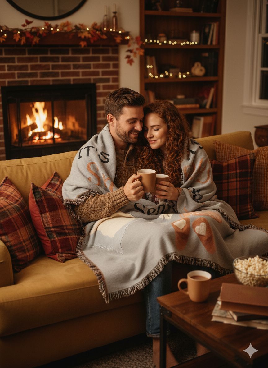 Cozy Woven Blanket for Snuggling, Perfect for Winter, Home Decor, Gift for Her, Relaxation