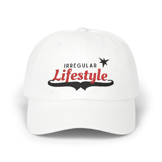 Irregular Lifestyle Classic Dad Cap - Casual White Dad Hat with Trendy Design