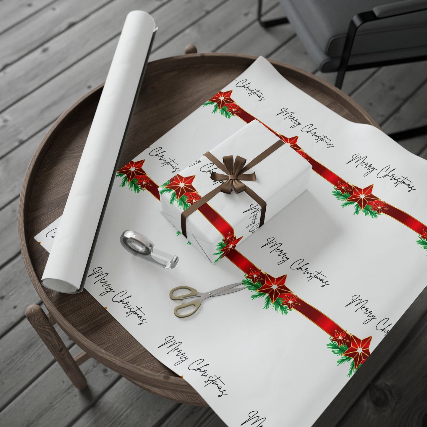 Christmas Wrapping Paper with Merry Christmas Design, Holiday Gift Wrap, Festive Wrapping Sheets, Red and Green Christmas Decor, [...]