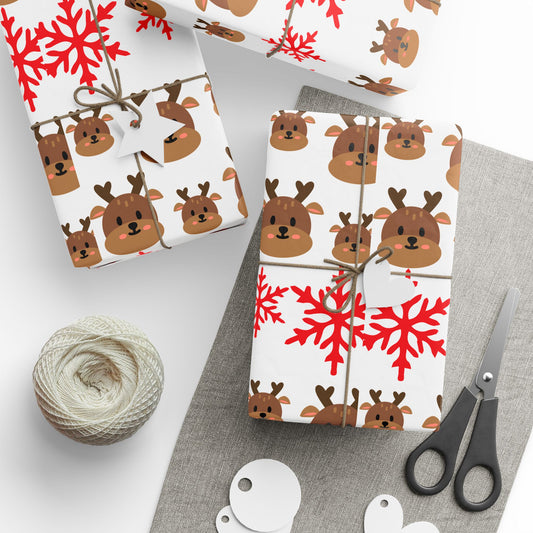 Festive Wrapping Paper for Holiday Gifts, Cute Animal Print Gift Wrap, Christmas Decoration, Birthday Party Wrap, Eco-friendly