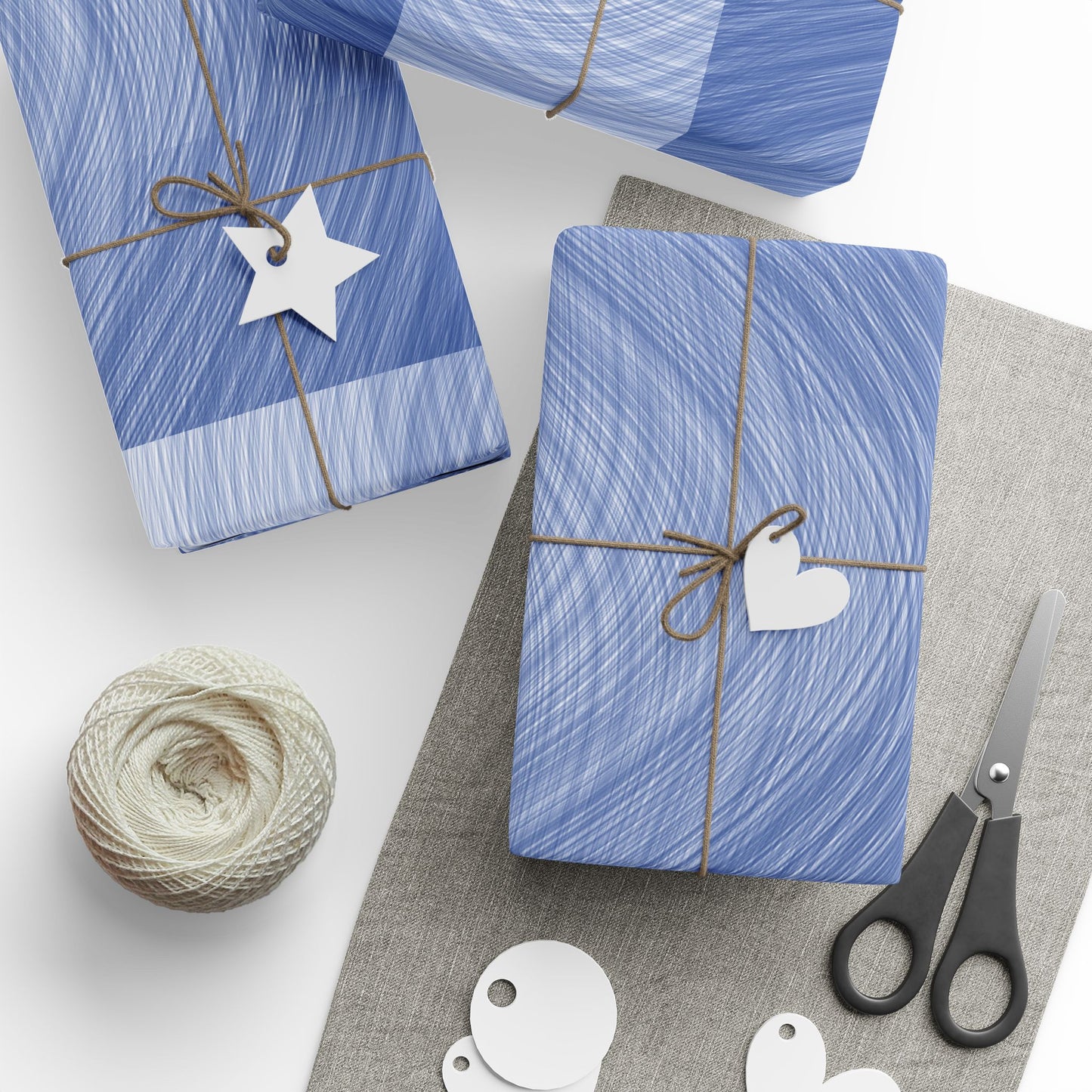 Elegant Blue Wave Wrapping Paper, Gift Wrap, Birthday, Wedding, Holiday, Unique Present Decoration, Eco-Friendly Wrapping