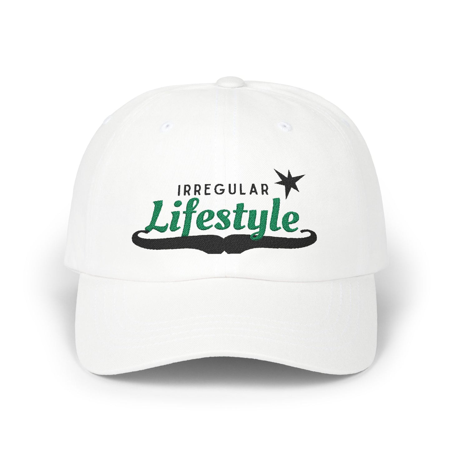 Irregular Lifestyle Classic Dad Cap - Trendy White Baseball Hat for Everyday Style