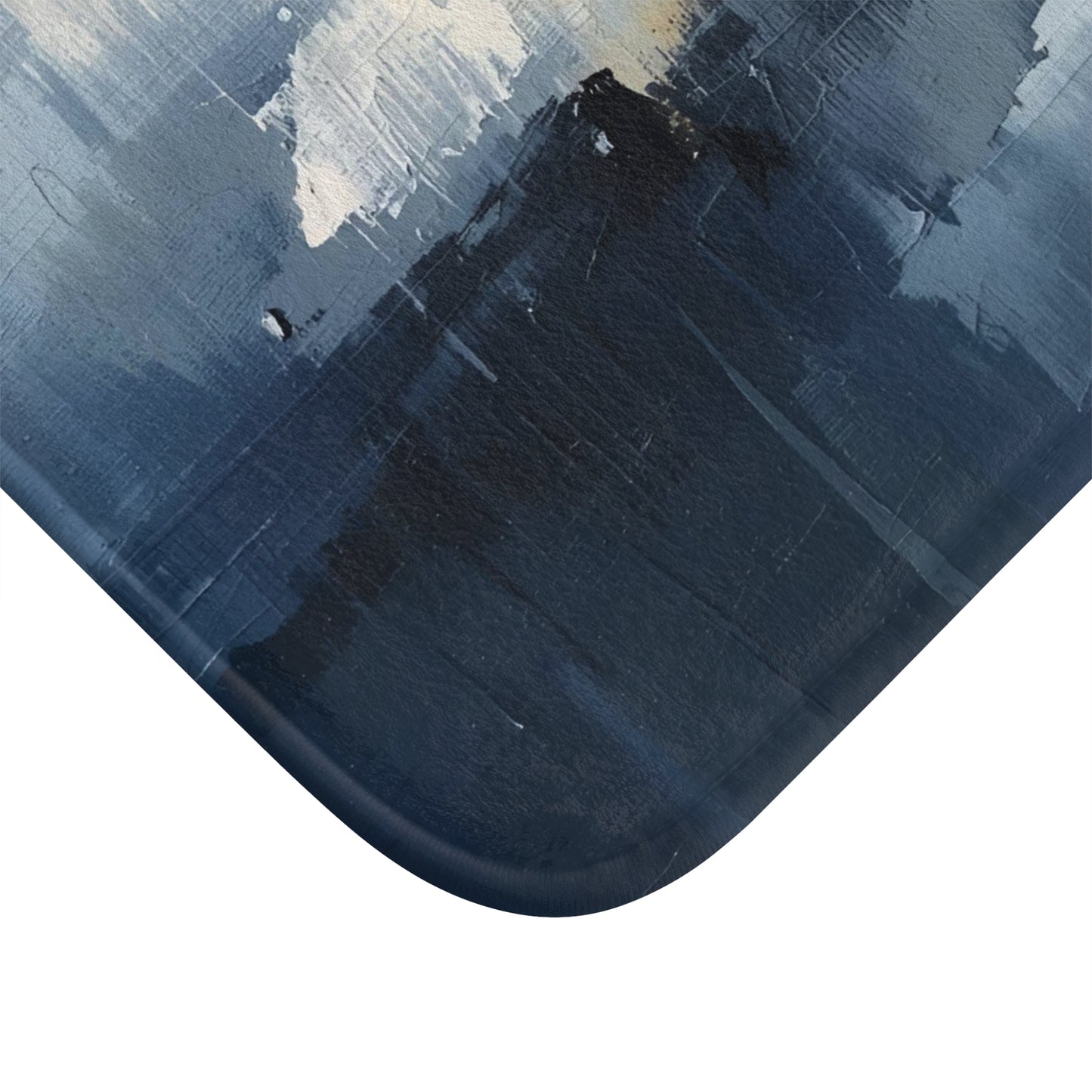 Elegant Blue Abstract Bath Mat, Modern Home Decor, Spa Gift, Bathroom Accessory, Art Print Rug