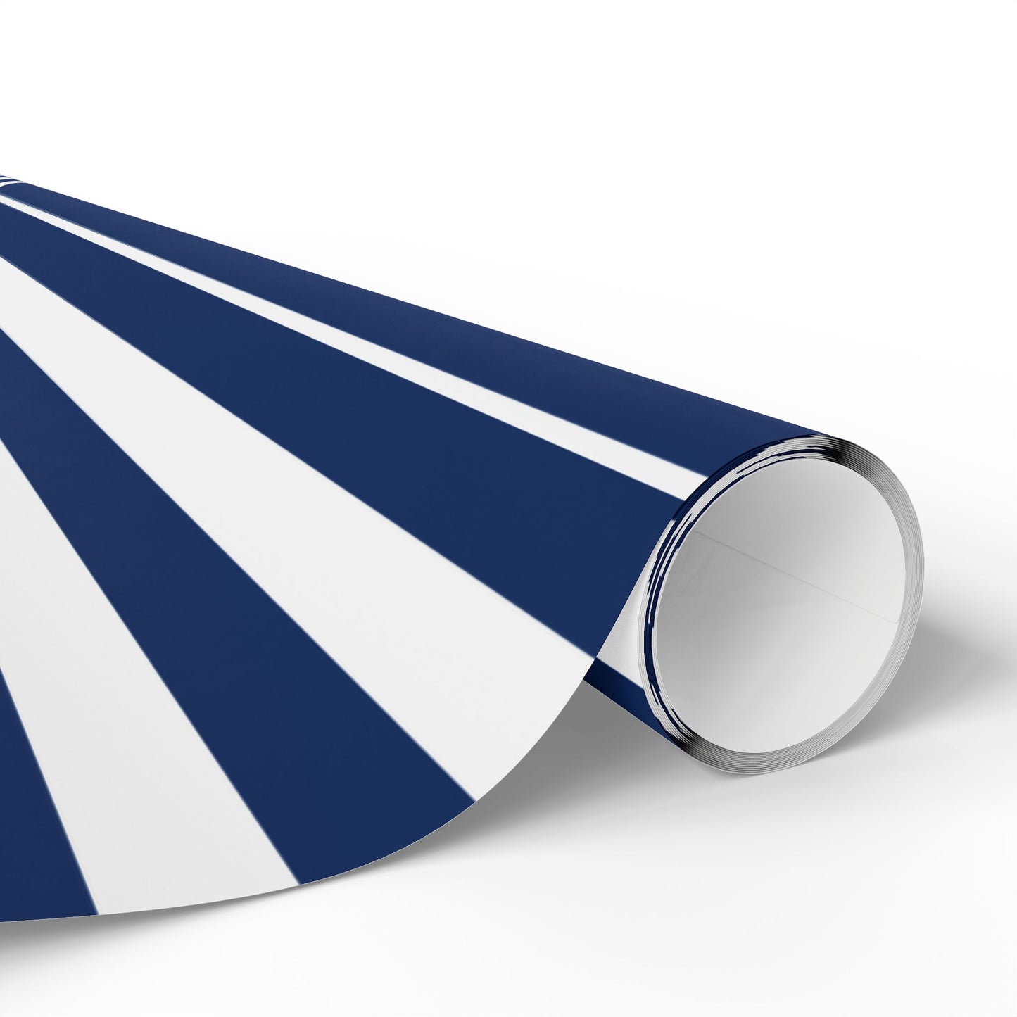 Nautical Striped Wrapping Paper Roll, Gift Wrap for Birthdays, Weddings, Baby Showers, Holidays, Navy Blue Decoration