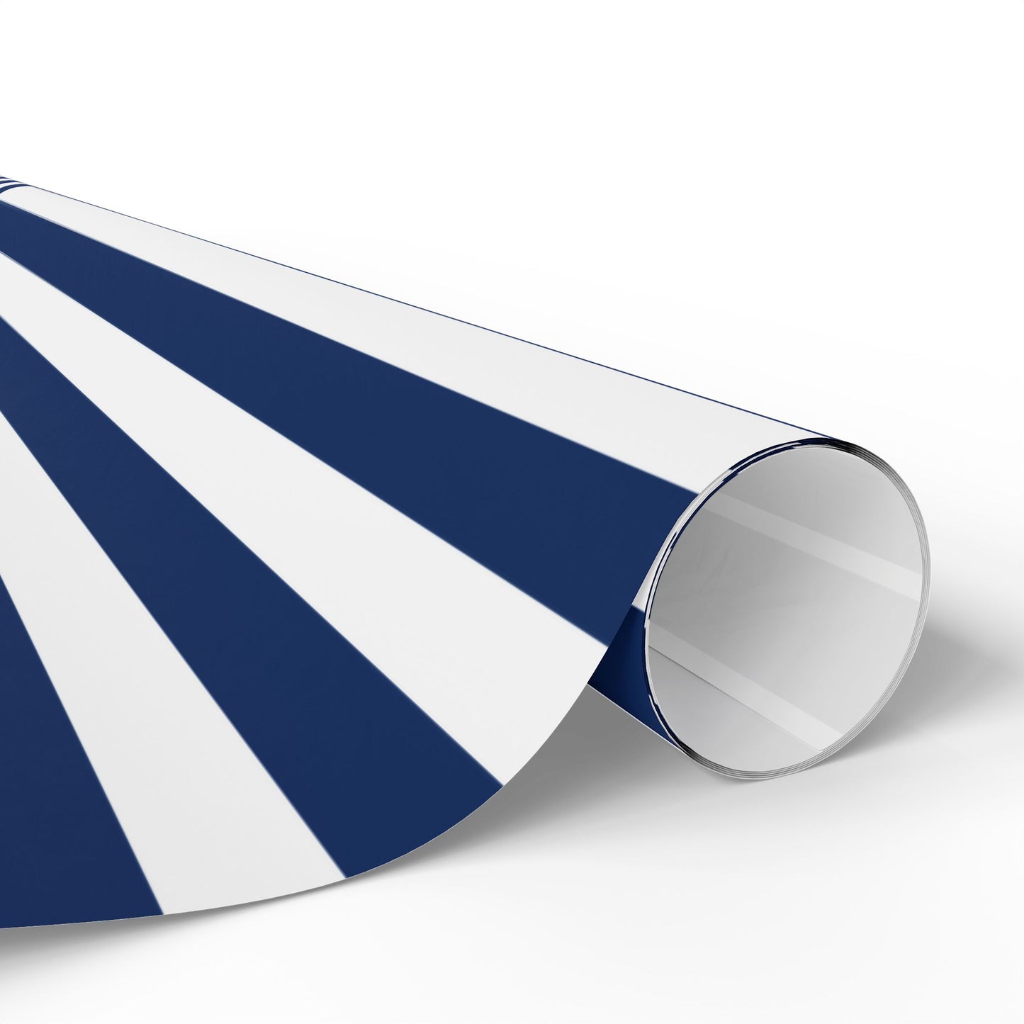 Nautical Striped Wrapping Paper Roll, Gift Wrap for Birthdays, Weddings, Baby Showers, Holidays, Navy Blue Decoration
