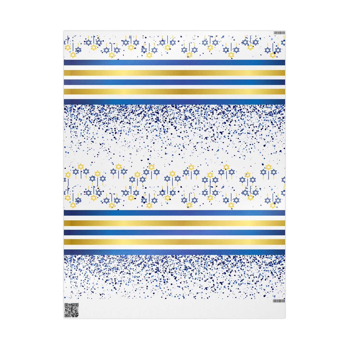 Elegant Floral Wrapping Paper, Gift Wrap for Weddings, Birthdays, Holidays, Blue and Gold Designs, Ideal for Special Occasions