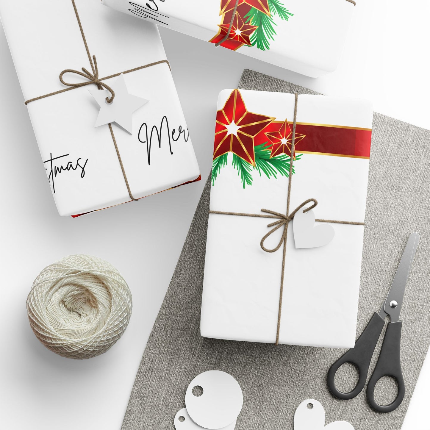 Christmas Wrapping Paper with Merry Christmas Design, Holiday Gift Wrap, Festive Wrapping Sheets, Red and Green Christmas Decor, [...]