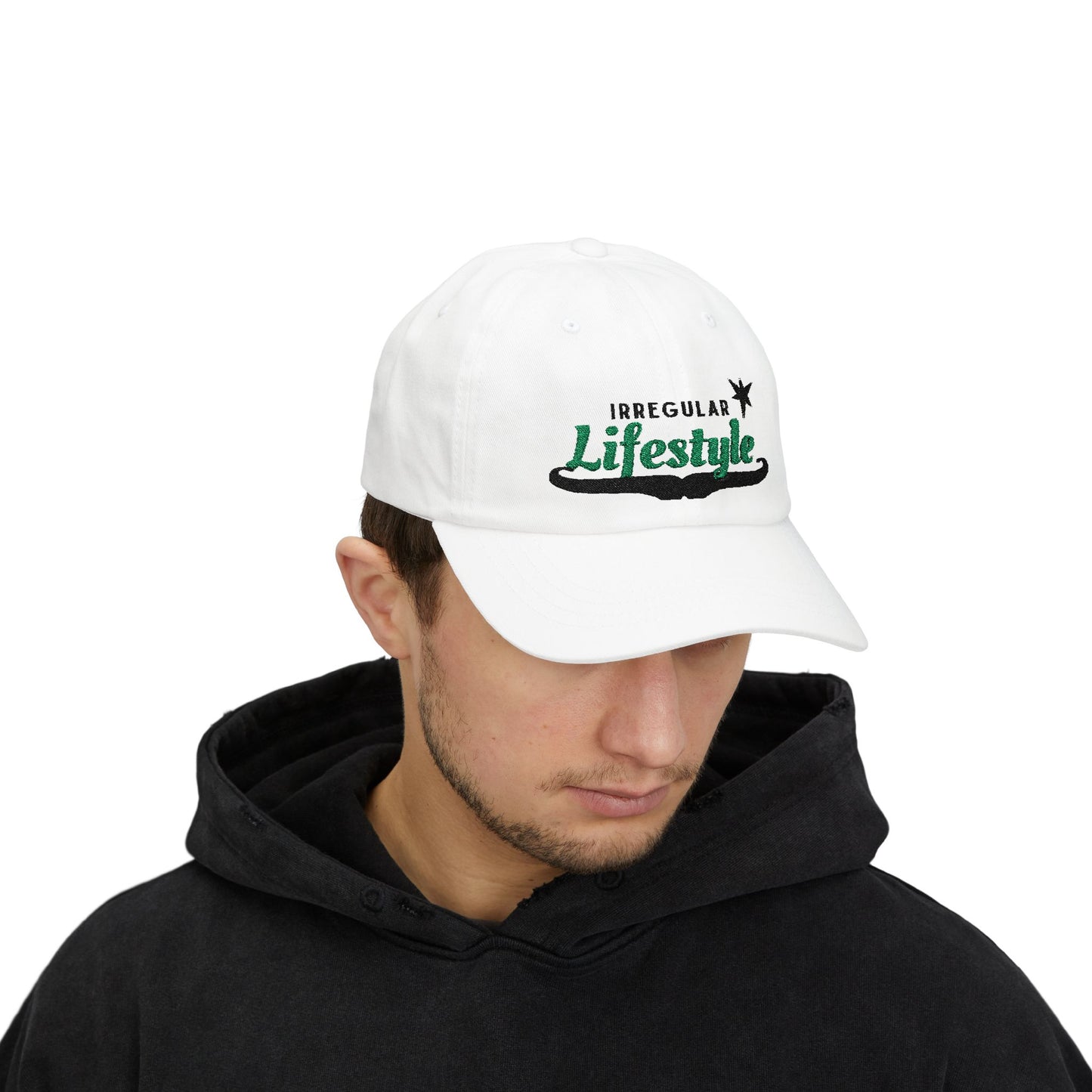 Irregular Lifestyle Classic Dad Cap - Trendy White Baseball Hat for Everyday Style