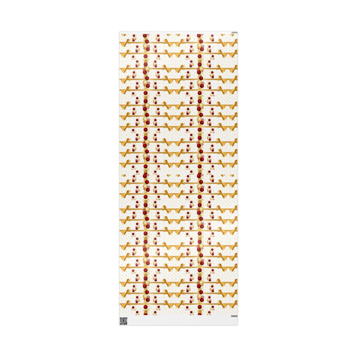 Festive Wrapping Paper Roll, Gold and Red Xmas Gift Wrap, Holiday Decor, Christmas Present Wrapping, Party Supplies, Elegant Gift Wrap