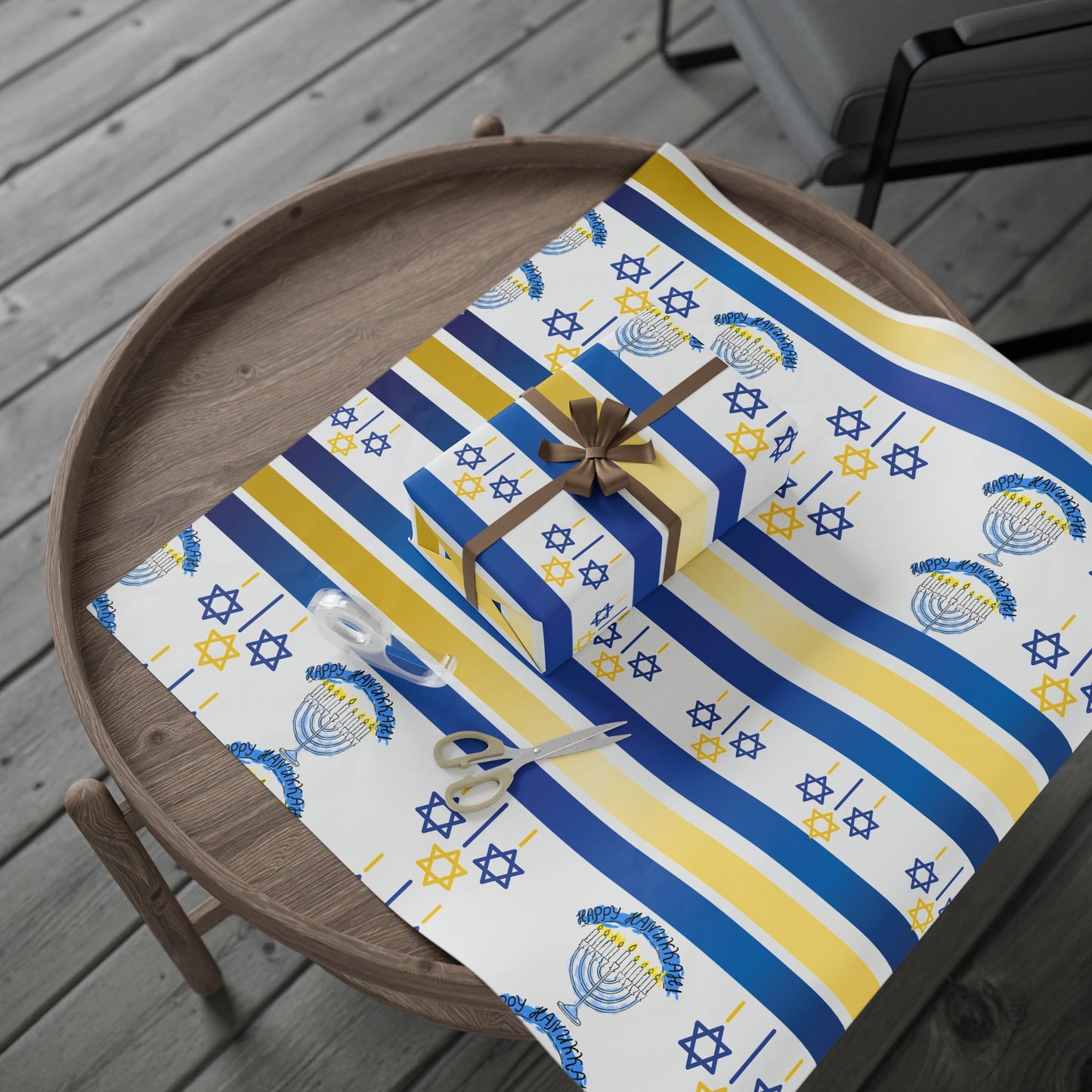 Hanukkah Wrapping Papers, Festive Gift Wrap for Jewish Celebrations, Menorah and Star of David Design, Holiday Gift Wrap, Eco-Friendly Paper