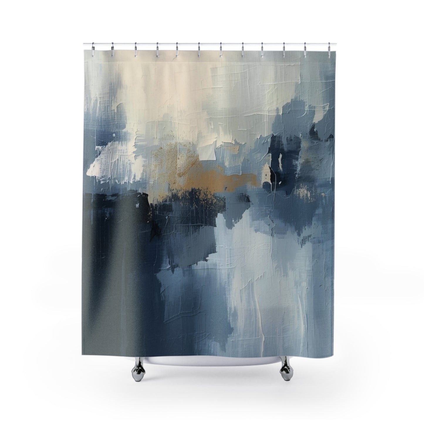 Elegant Abstract Shower Curtain, Modern Bathroom Decor, Soft Blue Design, Home Spa Upgrade, Gift for New Home